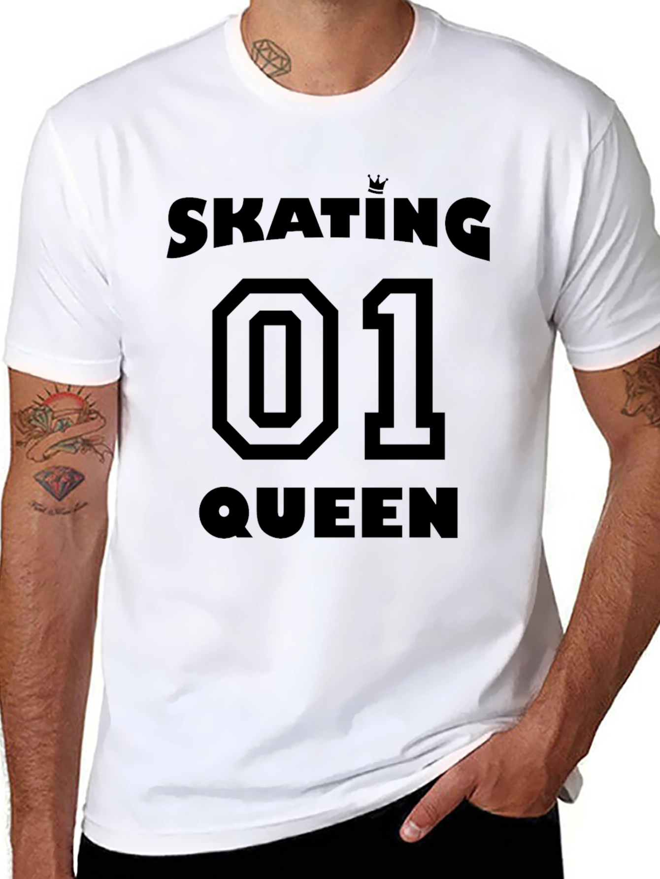 Black Skating Queen 01 Black T-Shirt view 8