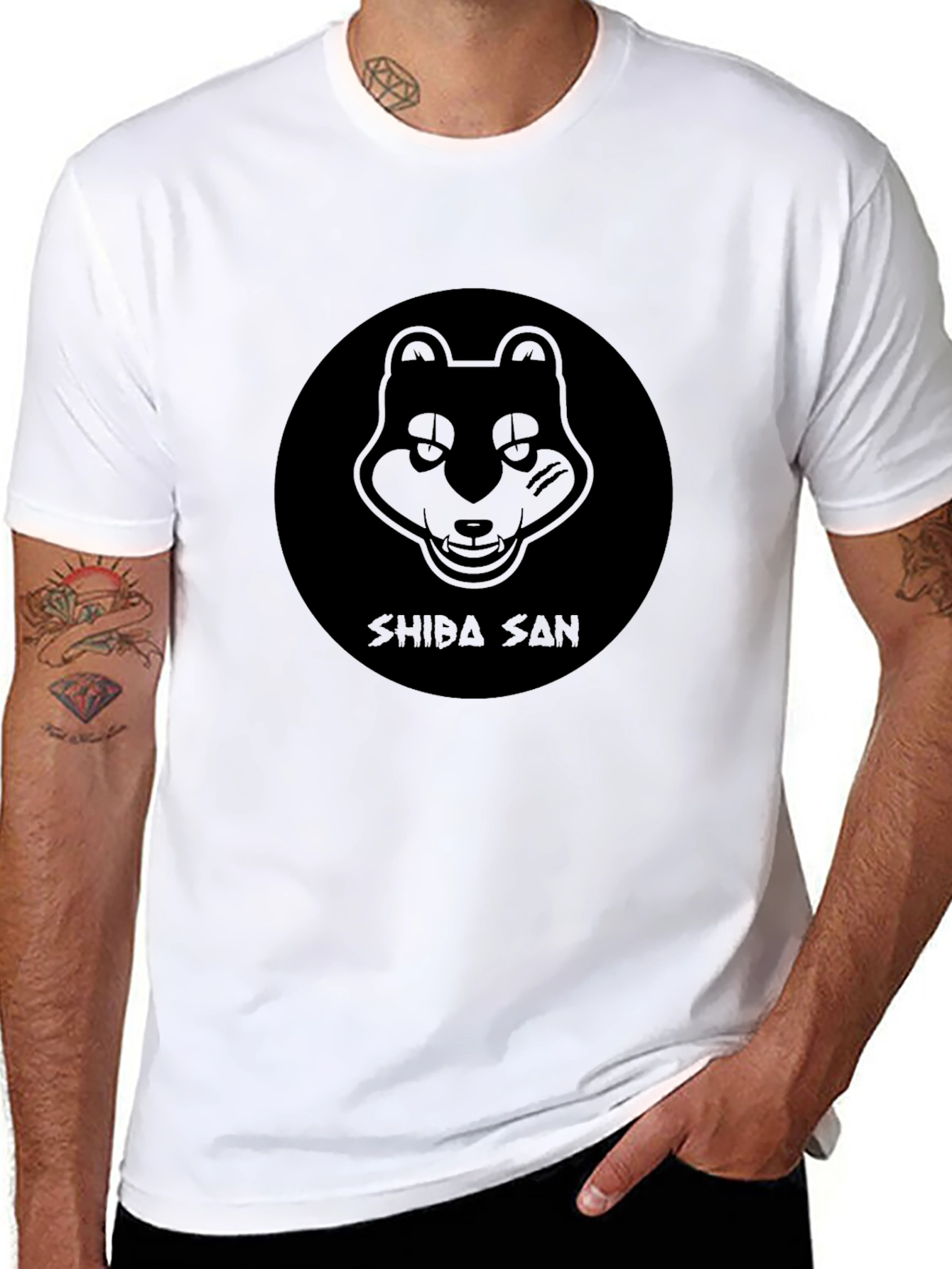 Black Shiba San Black Tee - Unique Graphic Design view 8