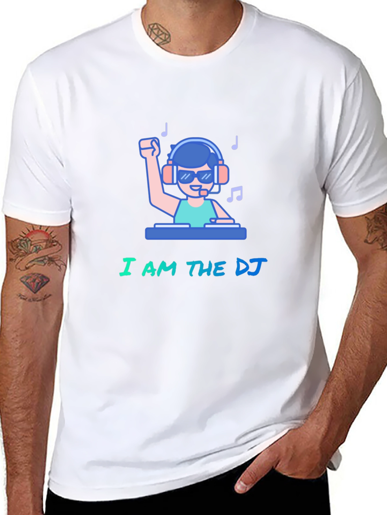Black I Am The DJ Black T-Shirt view 8