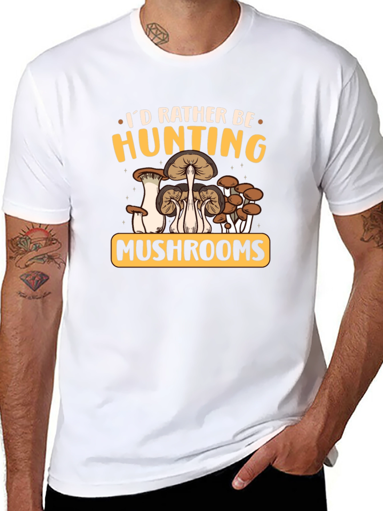 Black Mushroom Hunting Graphic Tee view 8