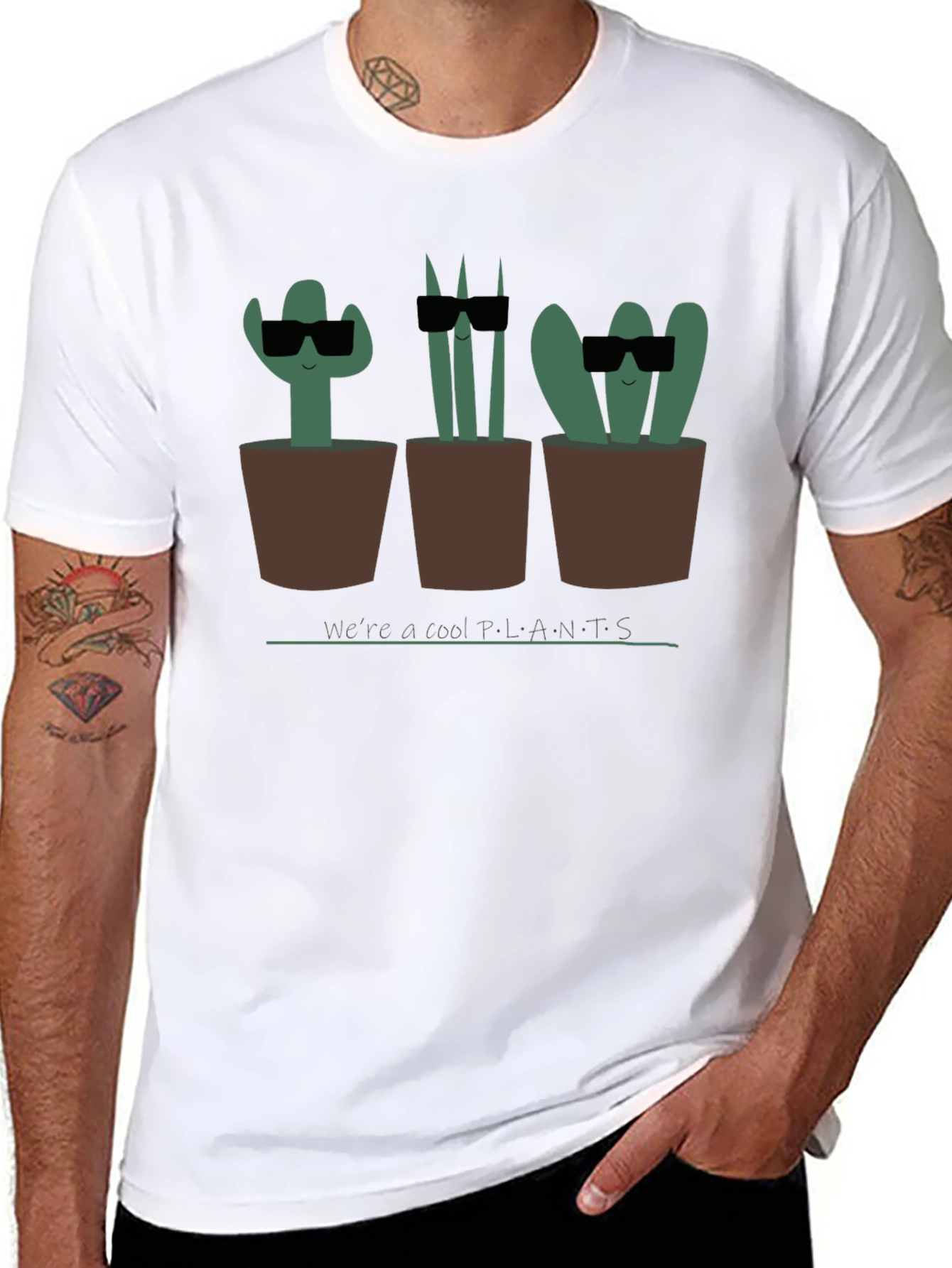 Black Cool Plants Graphic Tee - Unisex Black T-Shirt view 8
