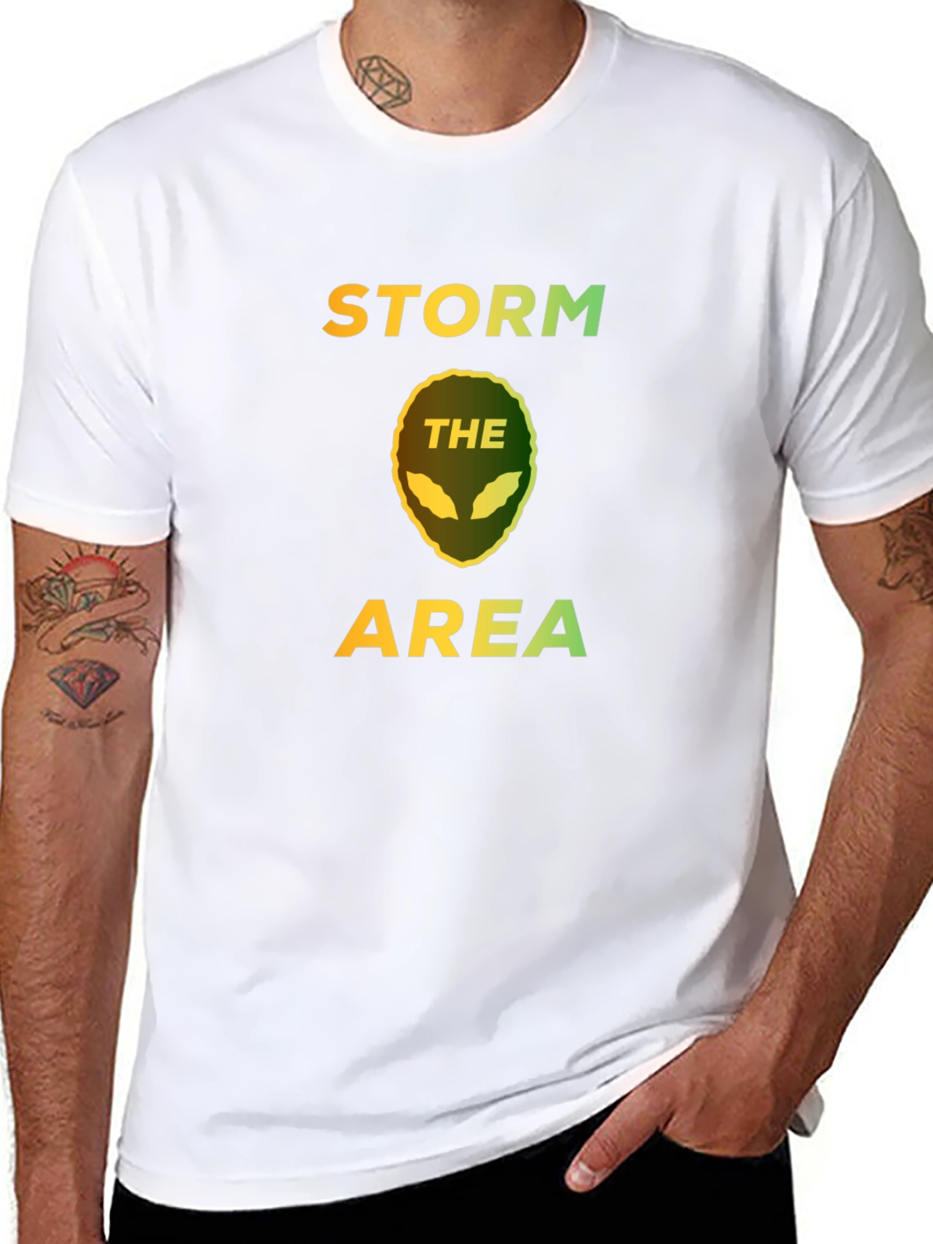 Black Storm the Area Alien Graphic T-Shirt view 8