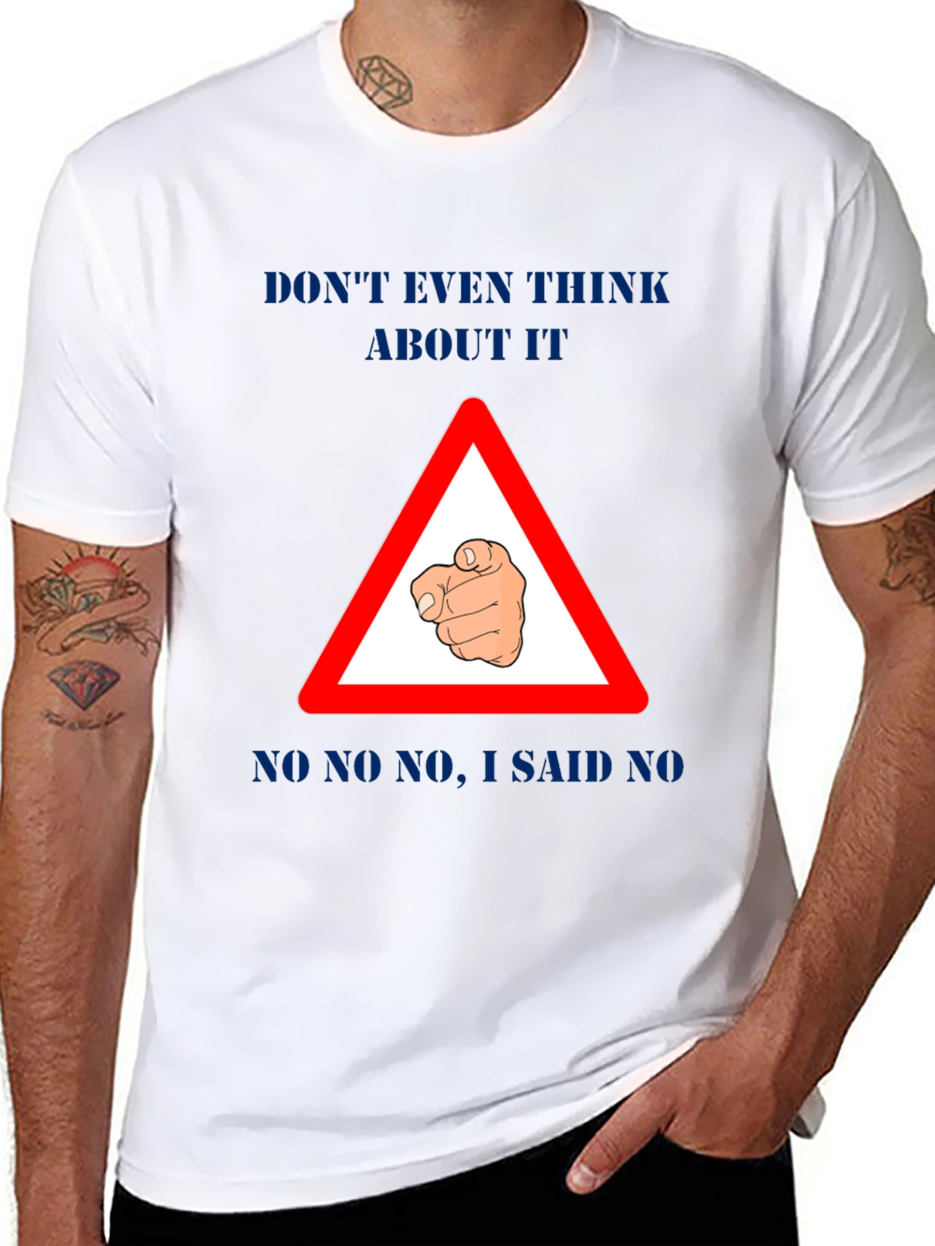 Black Funny "Don't Even Think About It" Graphic T-Shirt view 8