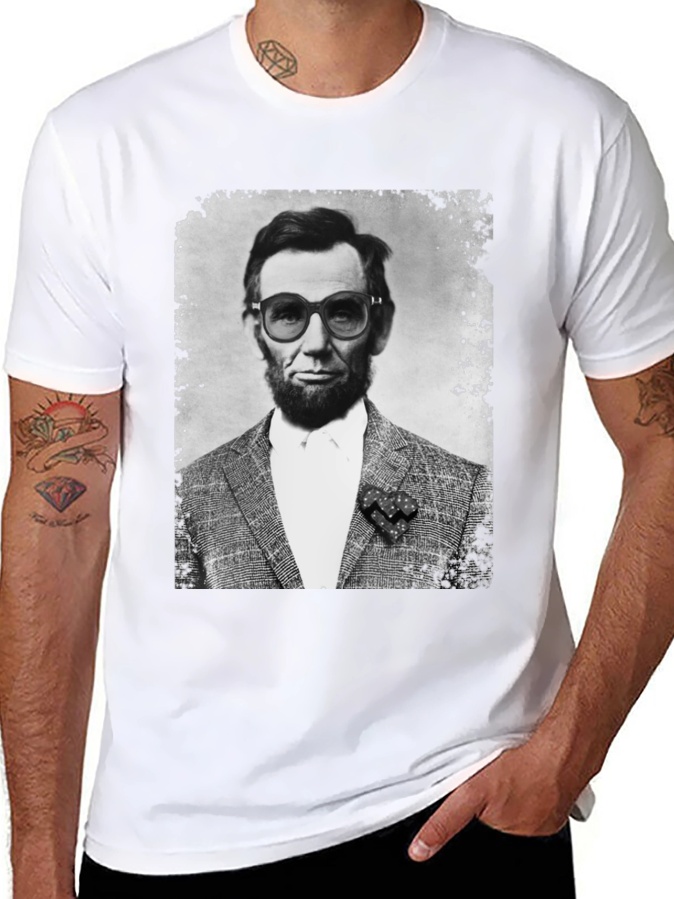 Black Abraham Lincoln in Shades T-Shirt view 8