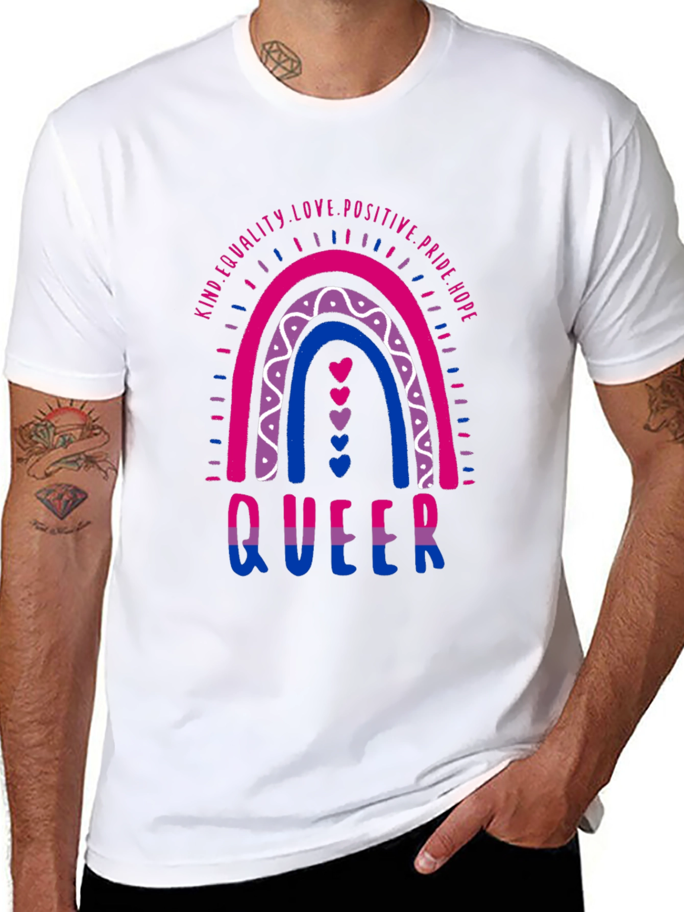 Black Bisexual Pride Queer T-Shirt view 8