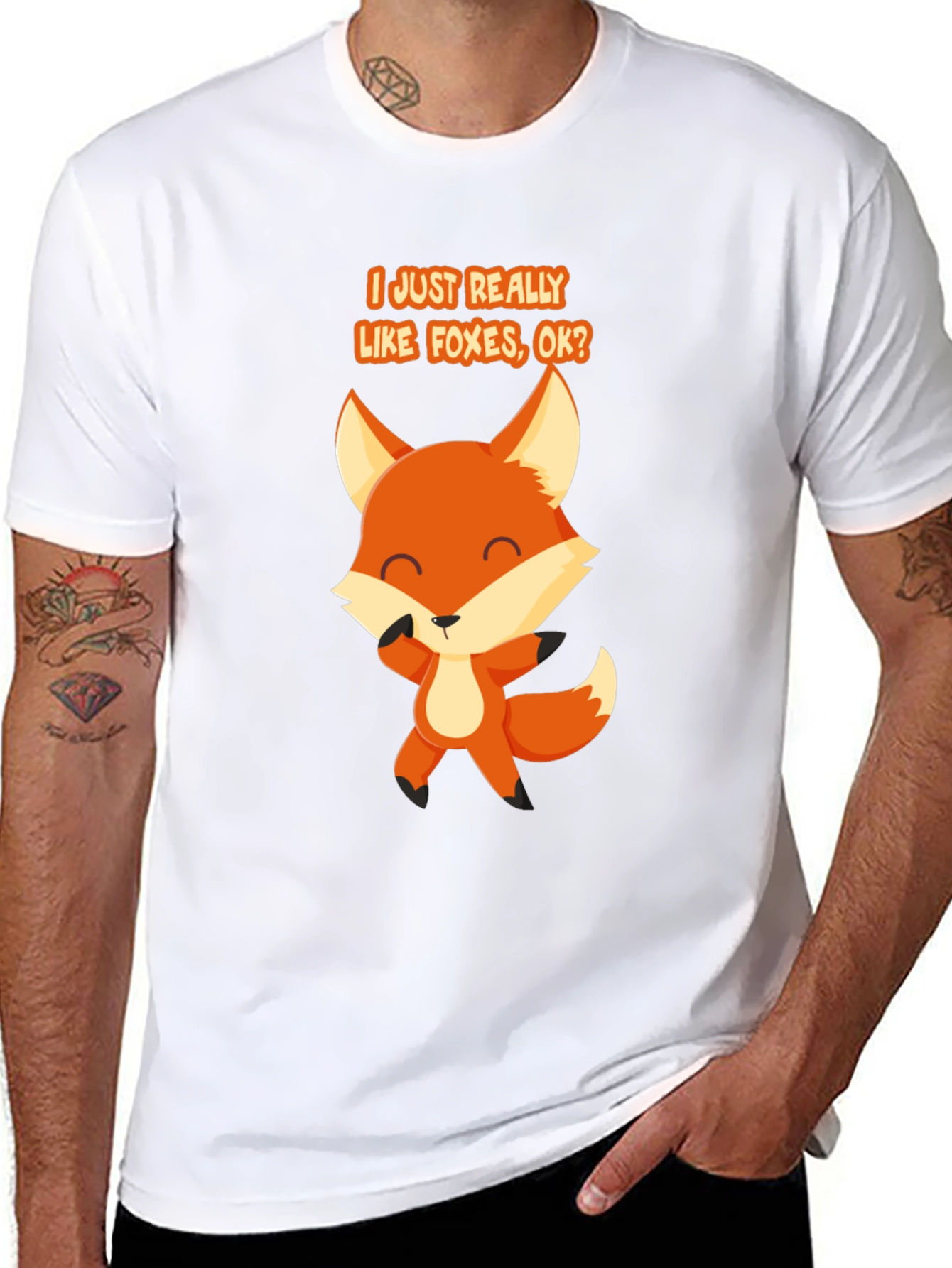 Black Fox Lover T-Shirt - "I Just Really Like Foxes, OK?" view 8