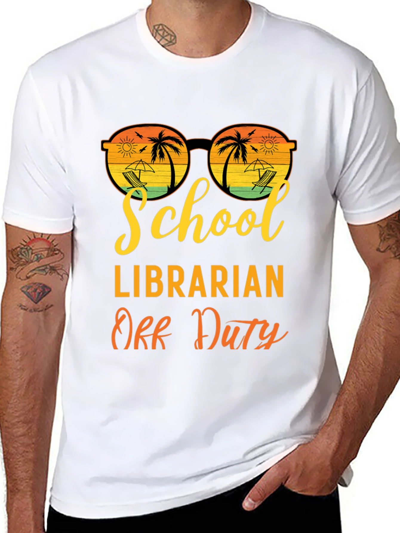 Black School Librarian Off Duty Graphic T-Shirt view 8
