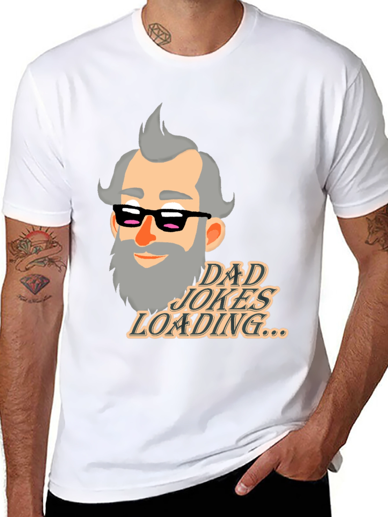 Black Dad Jokes Loading T-Shirt - Funny Father's Day Gift view 8