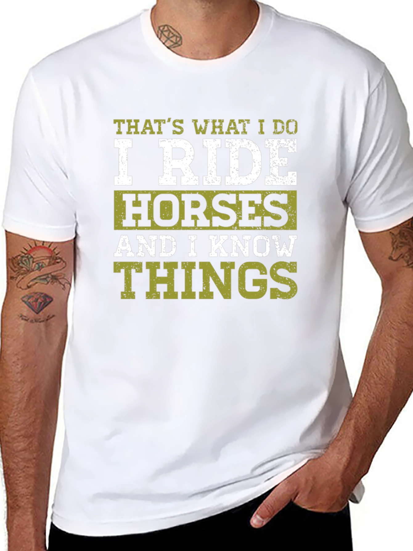 Black I Ride Horses T-Shirt - Funny Horse Lover Tee view 8