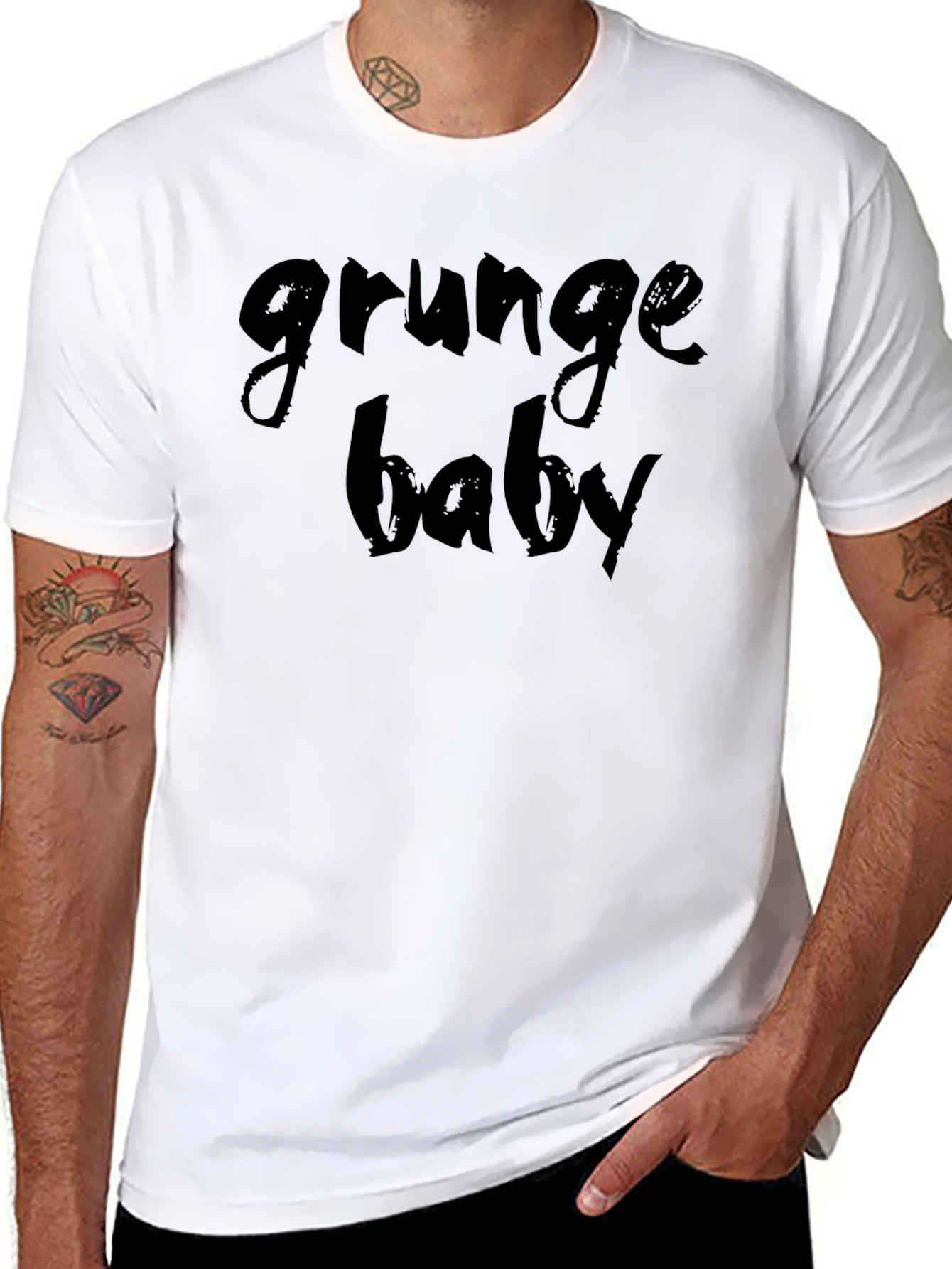 Black Grunge Baby Graphic T-Shirt - Edgy Style view 8