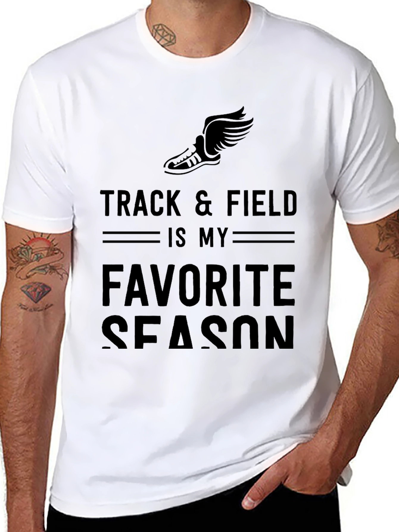 Track & Field Is My Favorite Season Black T-Shirt - 8