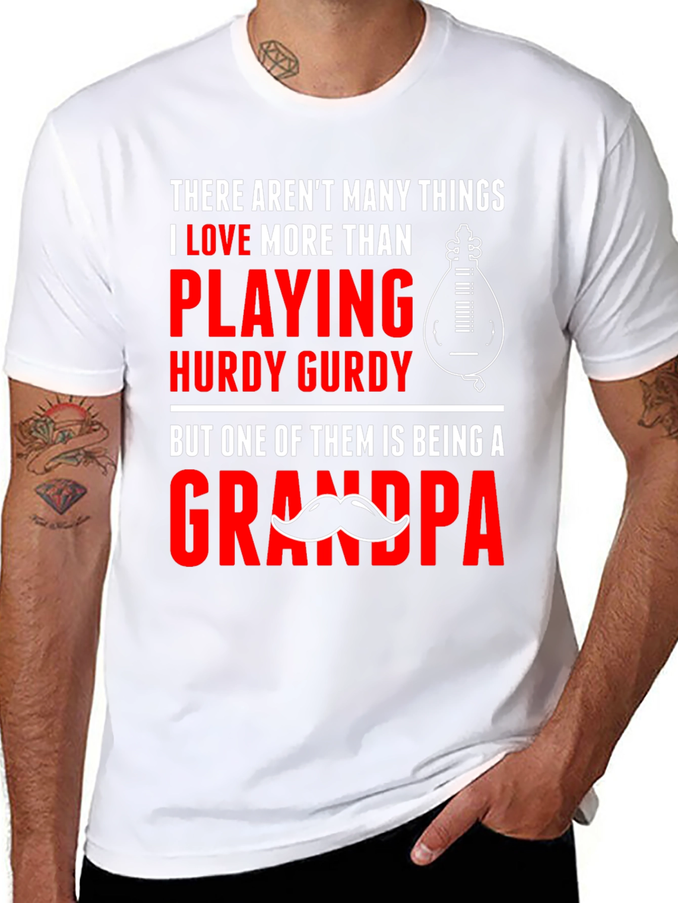 Black Hurdy Gurdy Grandpa T-Shirt view 8