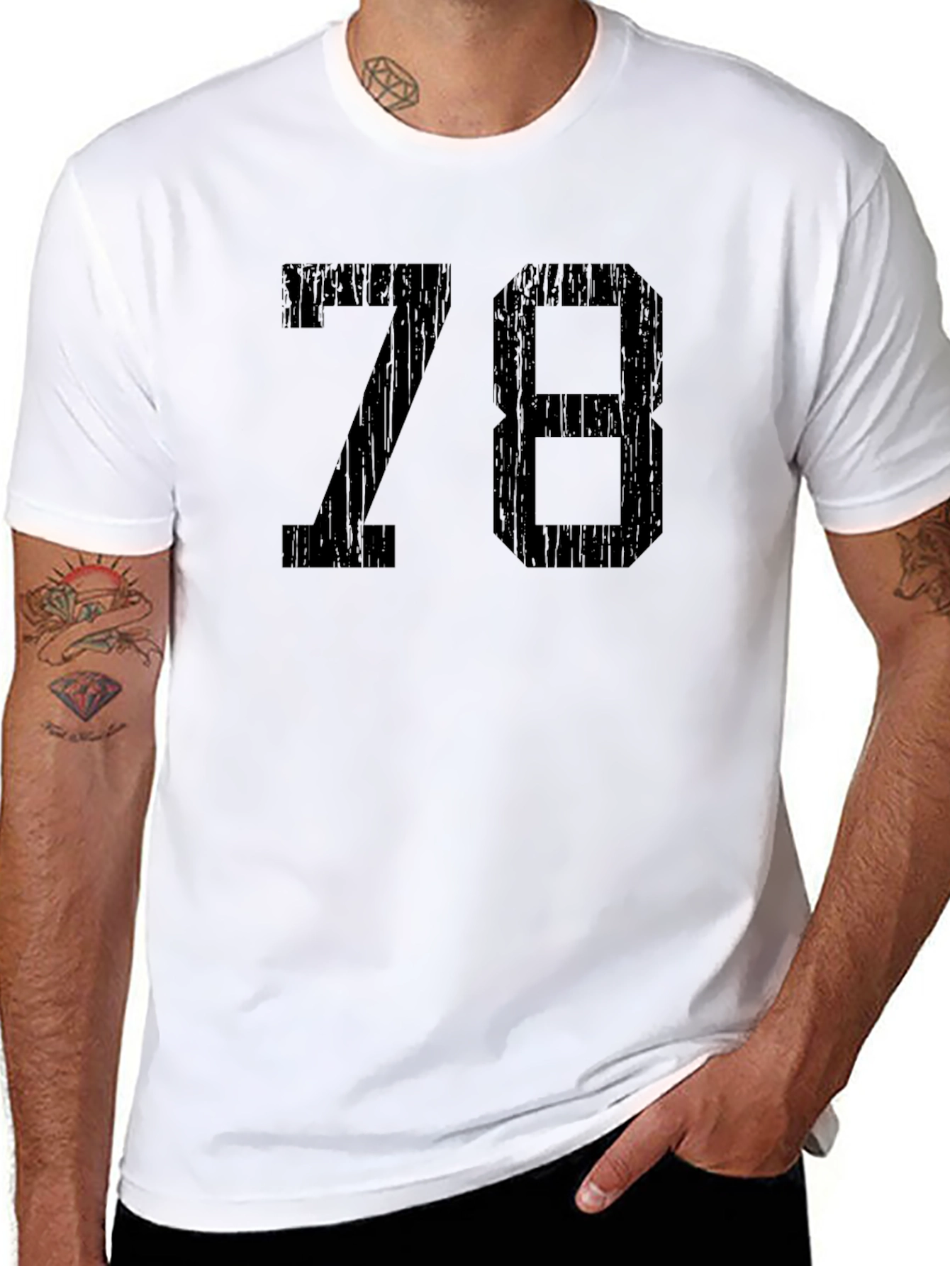 Black Retro Style 78 Graphic T-Shirt - Black view 8