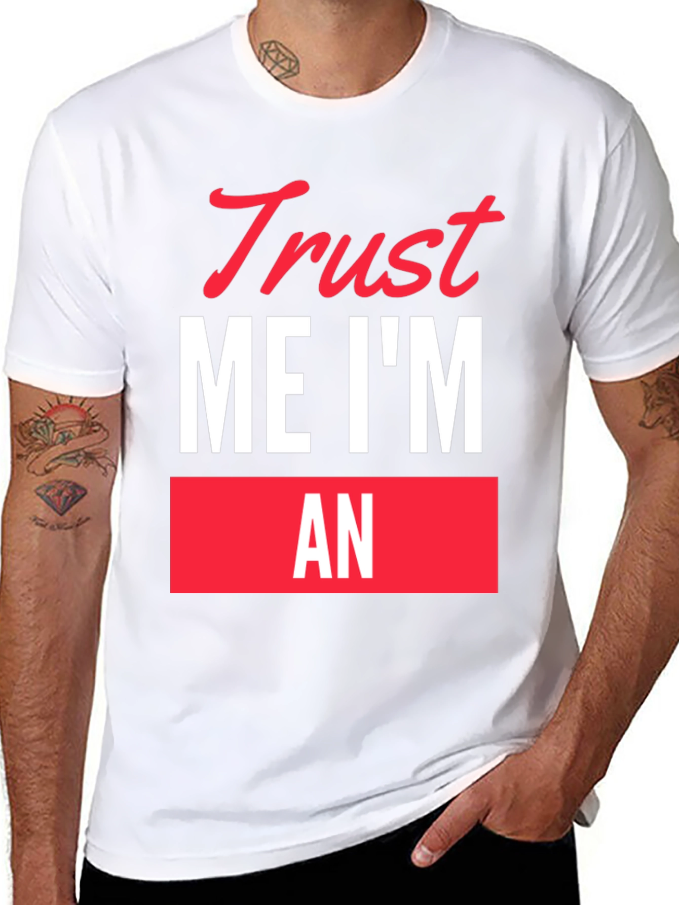 Black Trust Me I'm An... Funny Graphic T-Shirt view 8