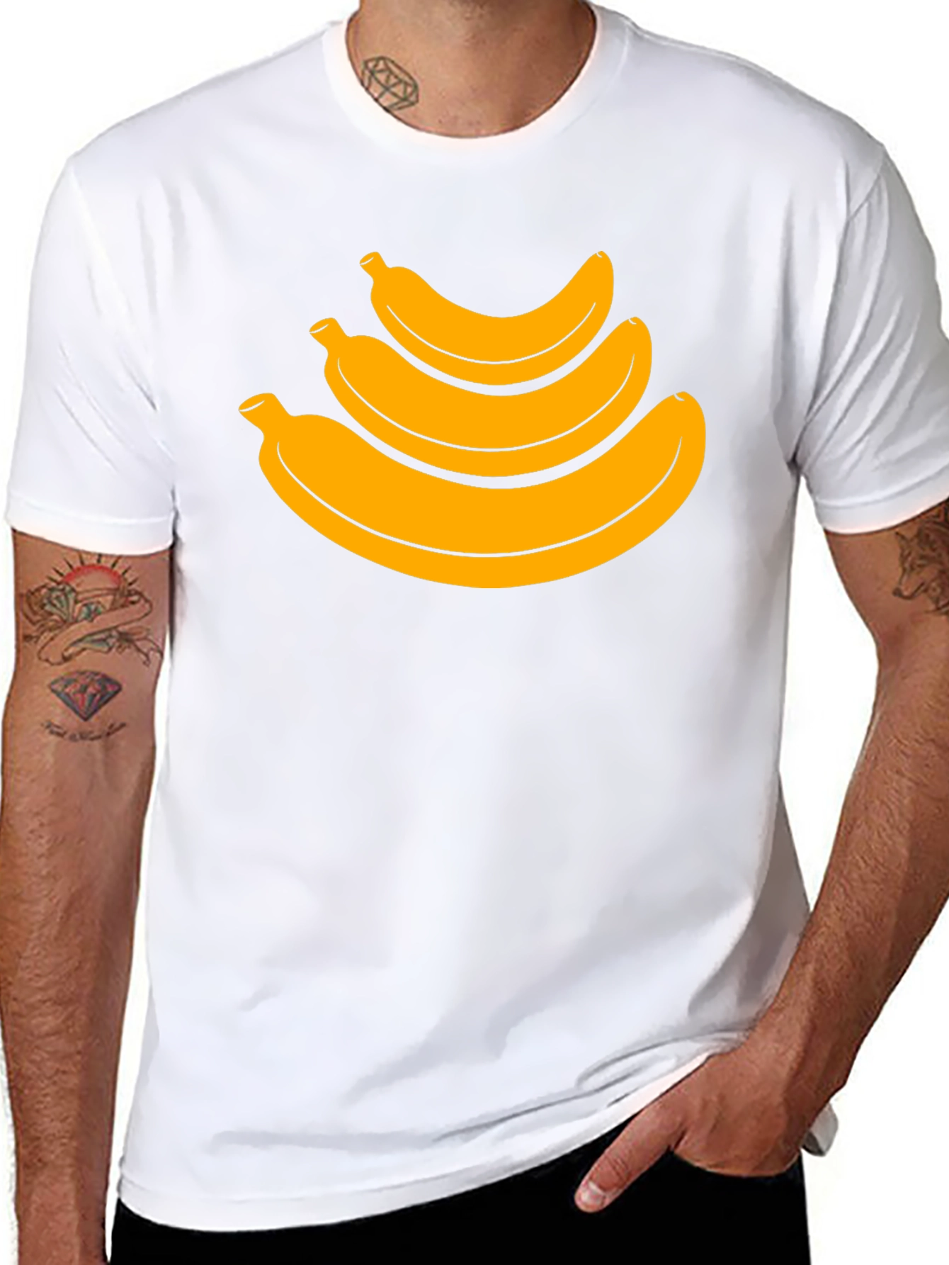 Black Banana Stack Graphic Tee - Casual Black T-Shirt view 8