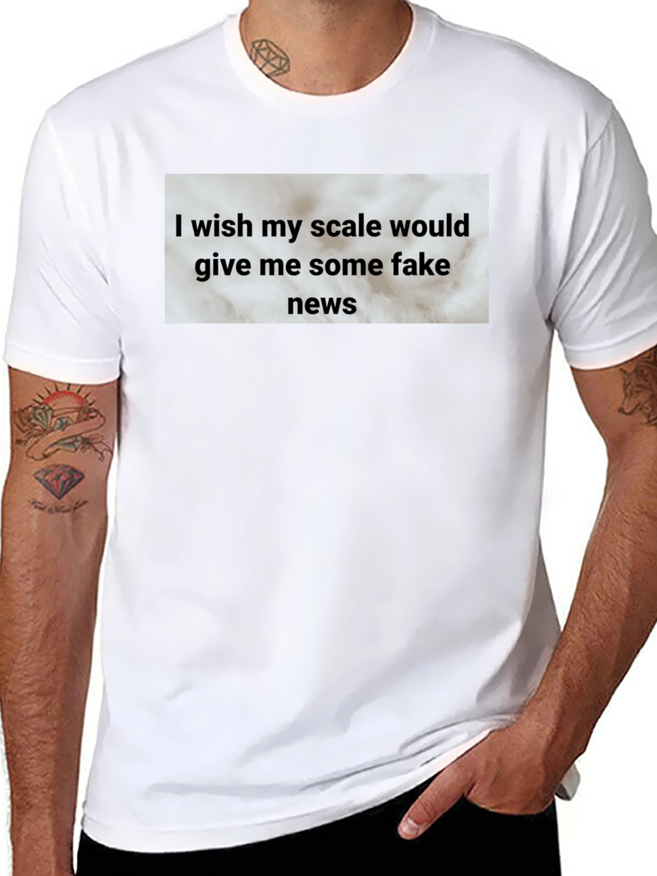 Black Funny Scale Fake News Graphic T-Shirt view 8