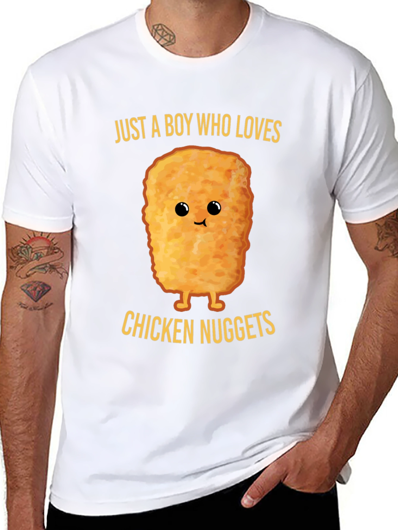 Black Chicken Nugget Lover T-Shirt view 8