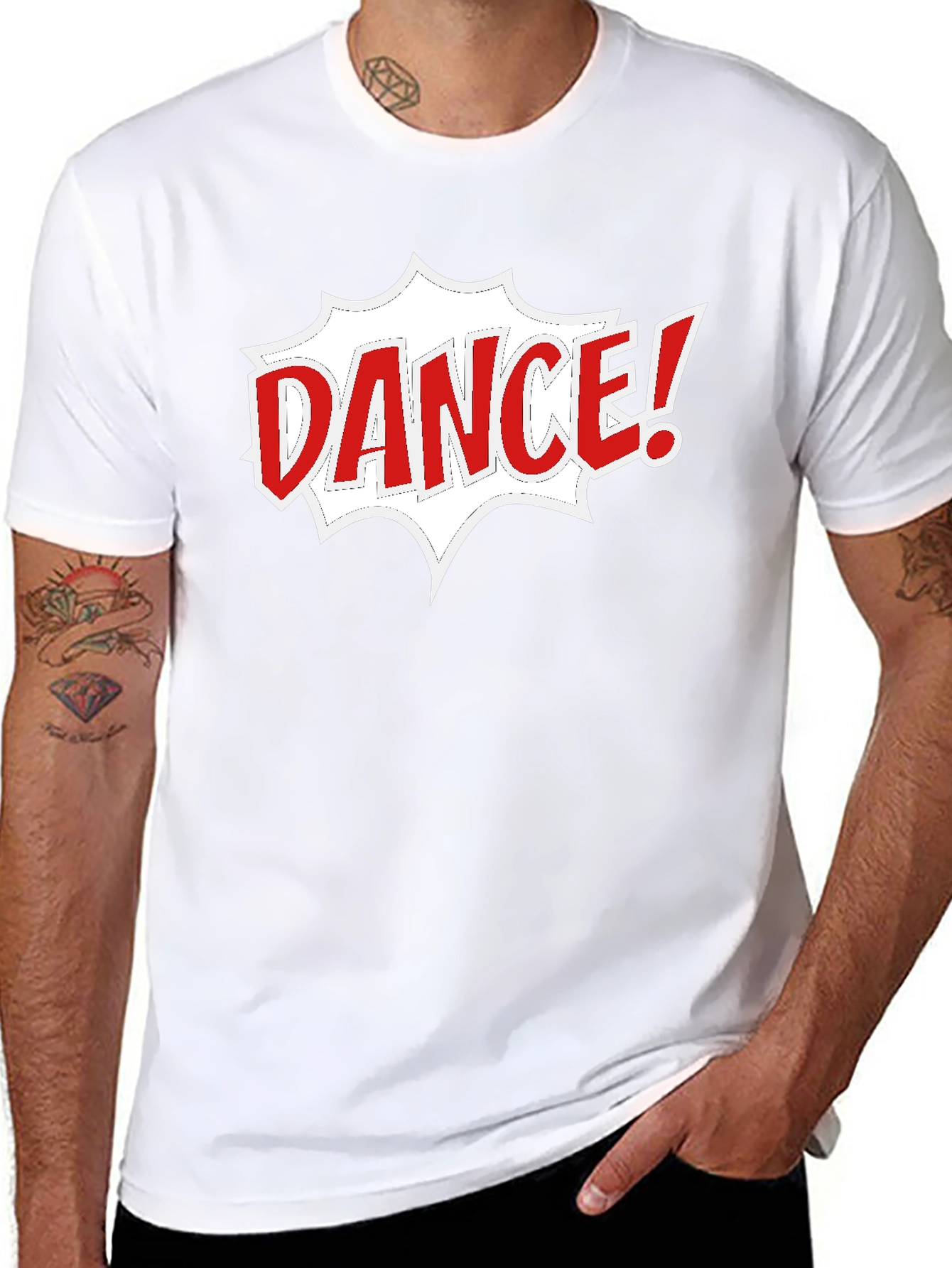 Black Dance Graphic Tee - Black Cotton Short Sleeve T-Shirt view 8