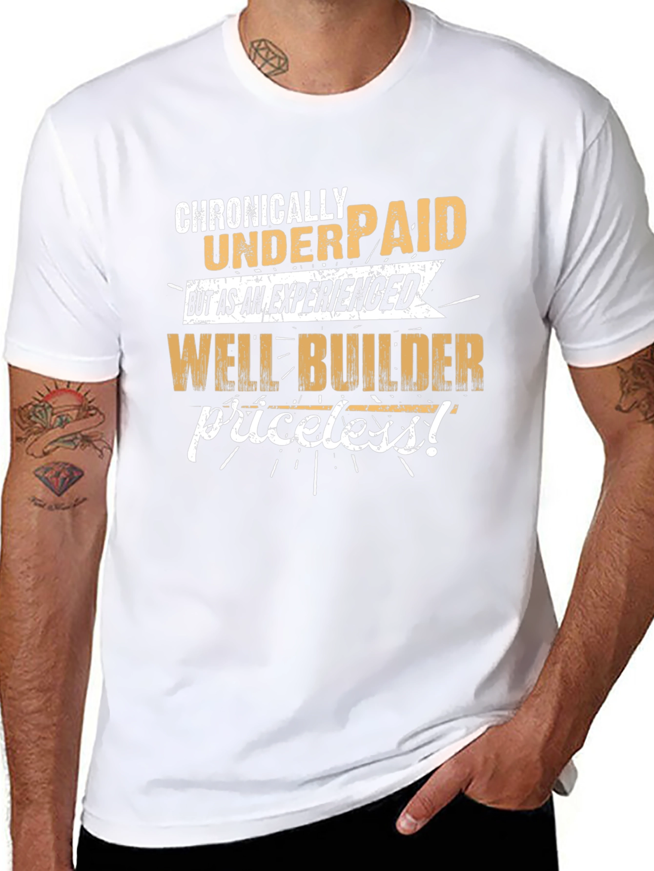 Black Chronically Underpaid Well Builder T-Shirt view 8