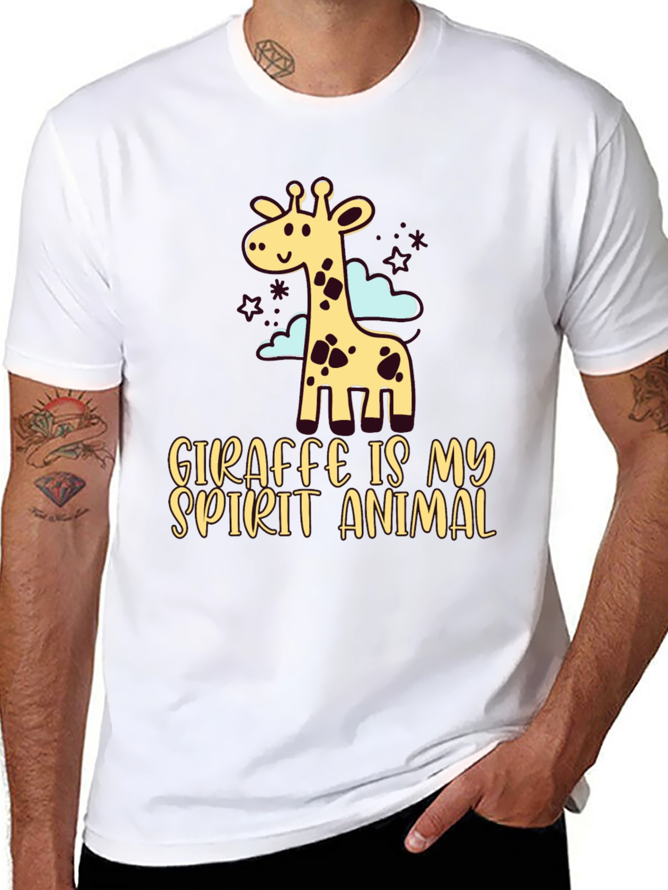 Black Giraffe Spirit Animal Graphic Tee - Unisex view 8