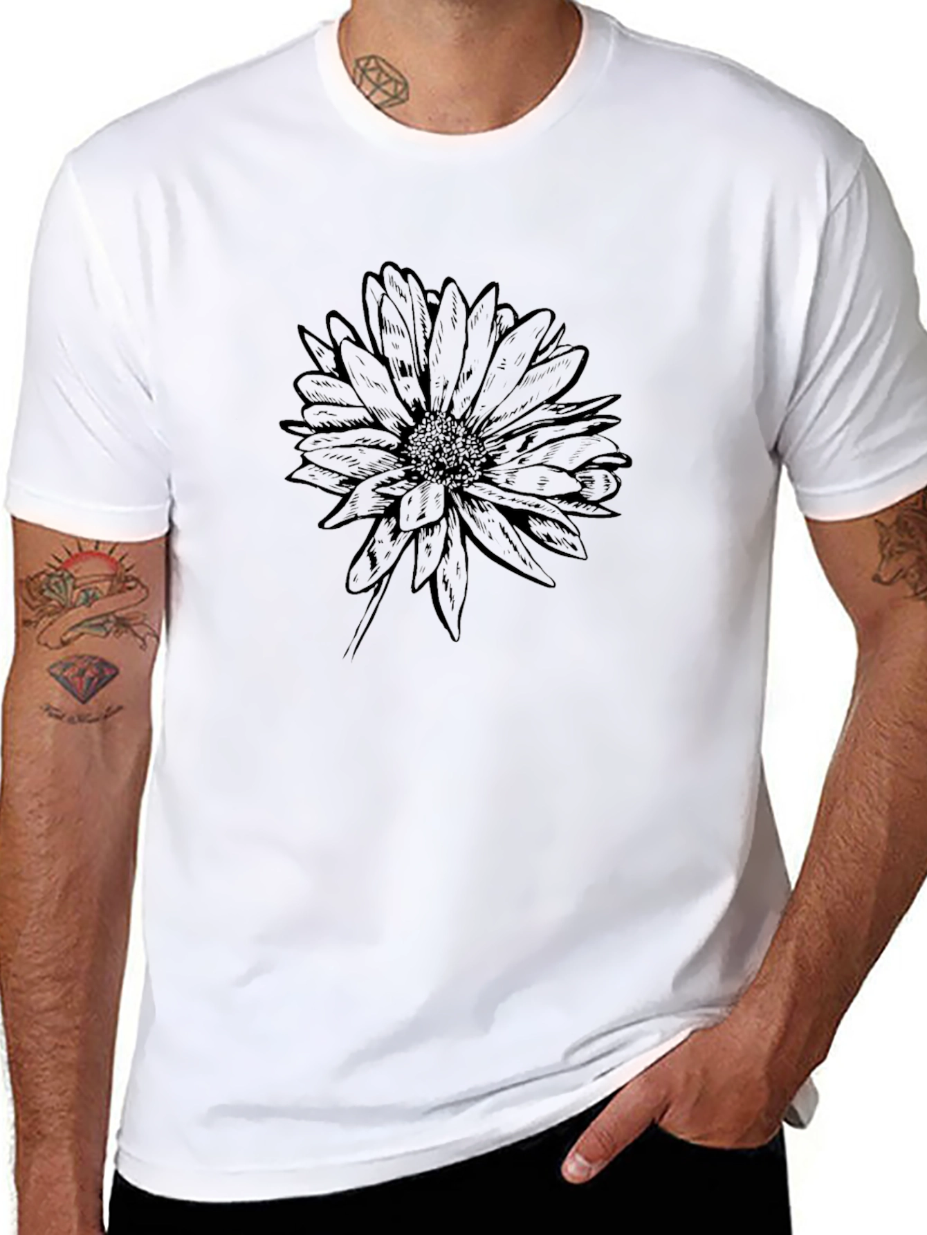 Black Black Floral Graphic Tee - Soft & Stylish view 8