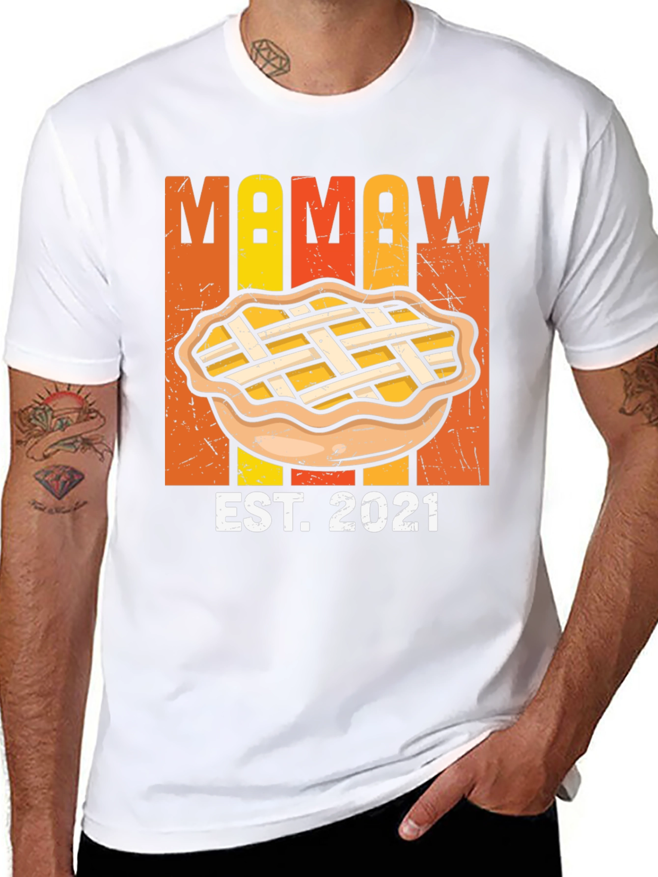 Black Mamaw Est. 2021 Pie T-Shirt view 8