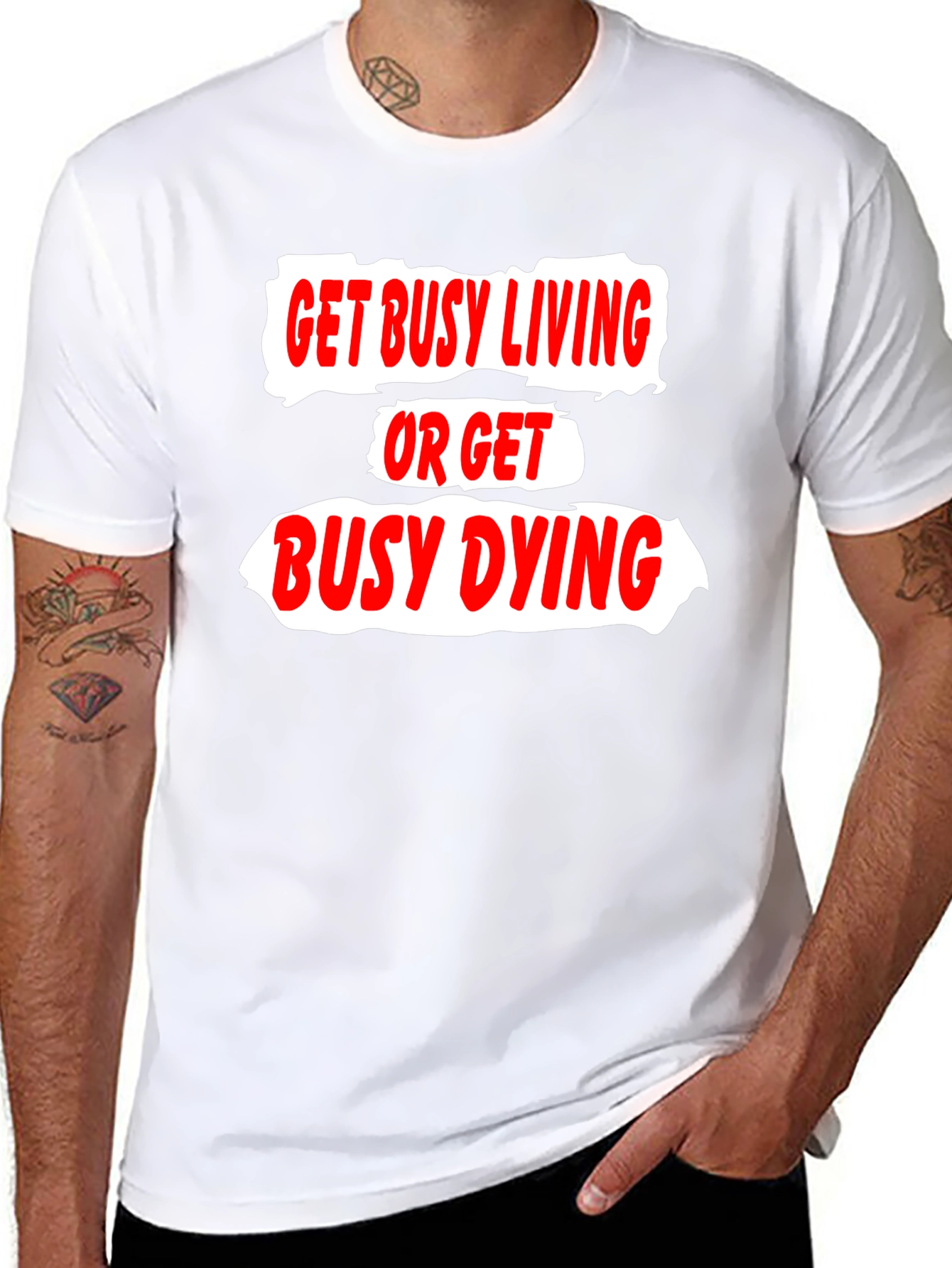 Black Get Busy Living T-Shirt view 8