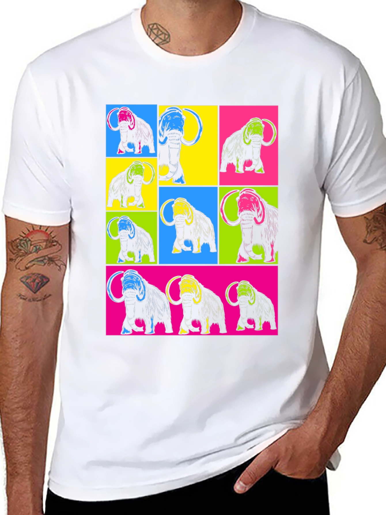 Black Pop Art Mammoth T-Shirt - Black view 8