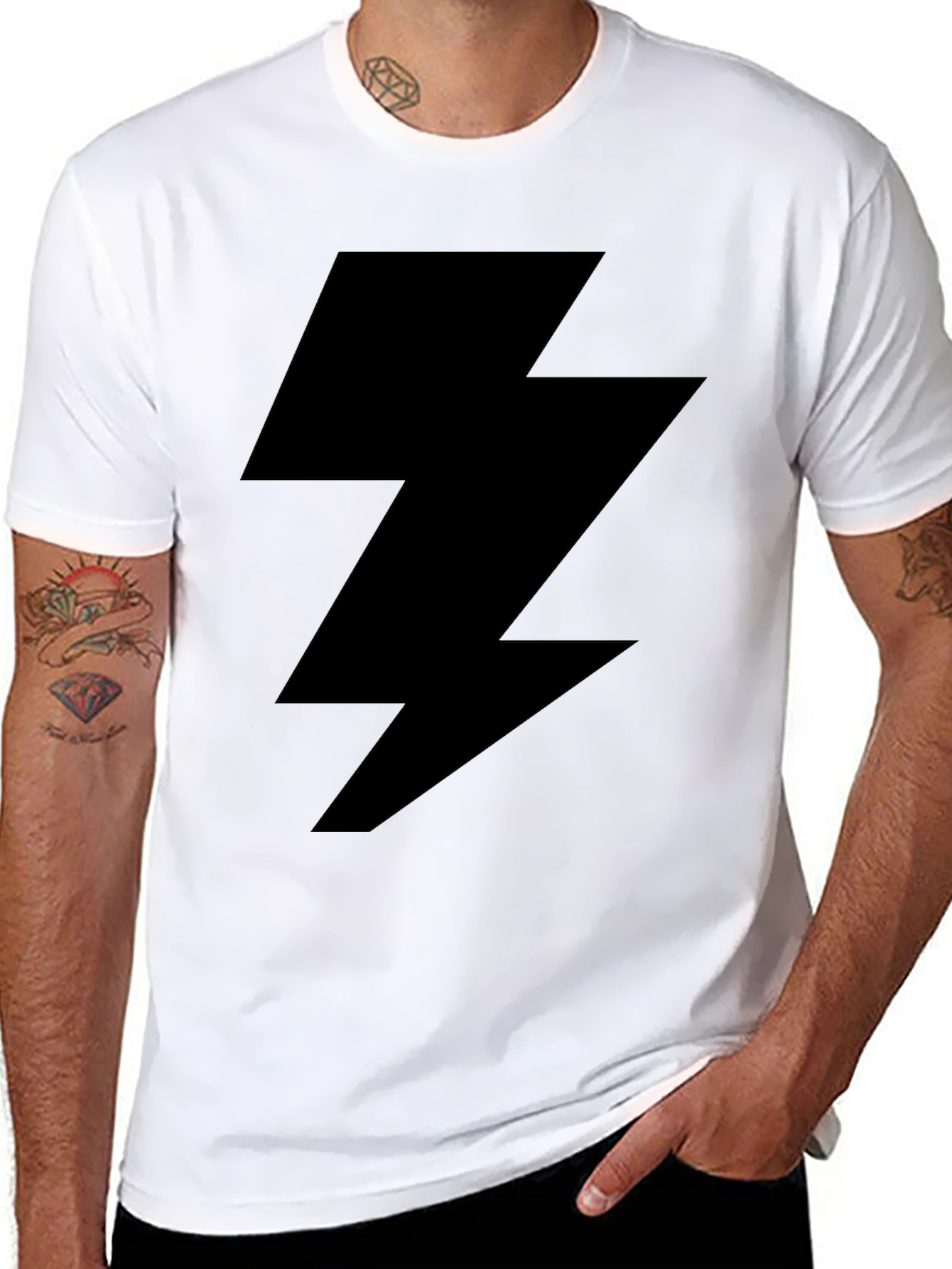 Black Black Lightning Bolt Graphic Tee - Men's view 8