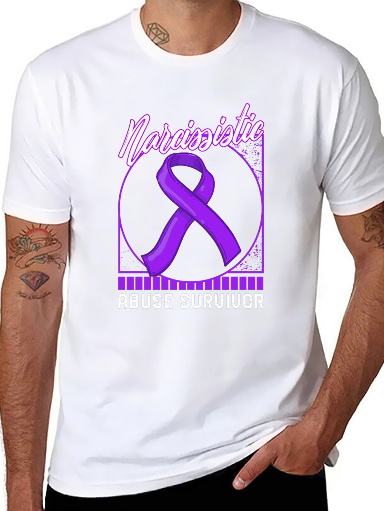 Black Narcissistic Abuse Survivor Awareness T-Shirt view 8