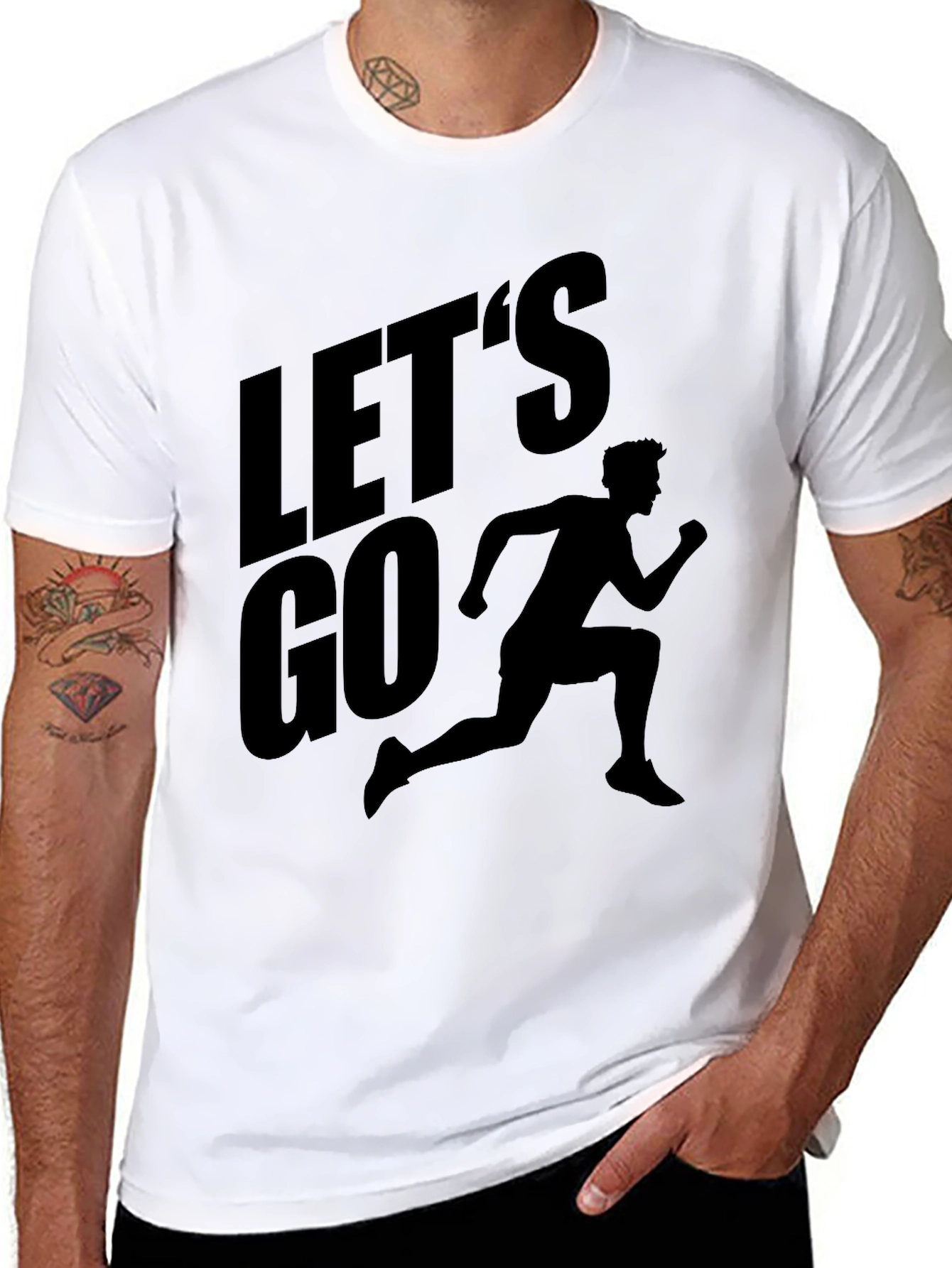 Black Let's Go Runner Graphic T-Shirt - Black view 8