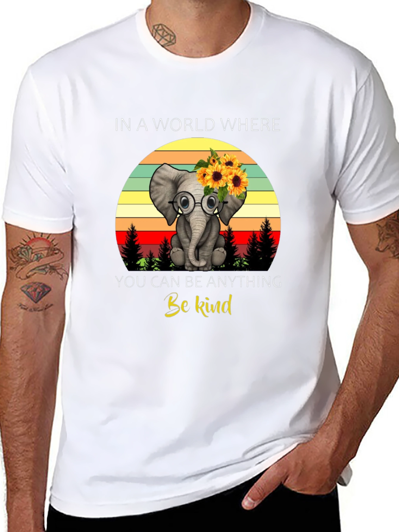 Black Be Kind Elephant T-Shirt view 8