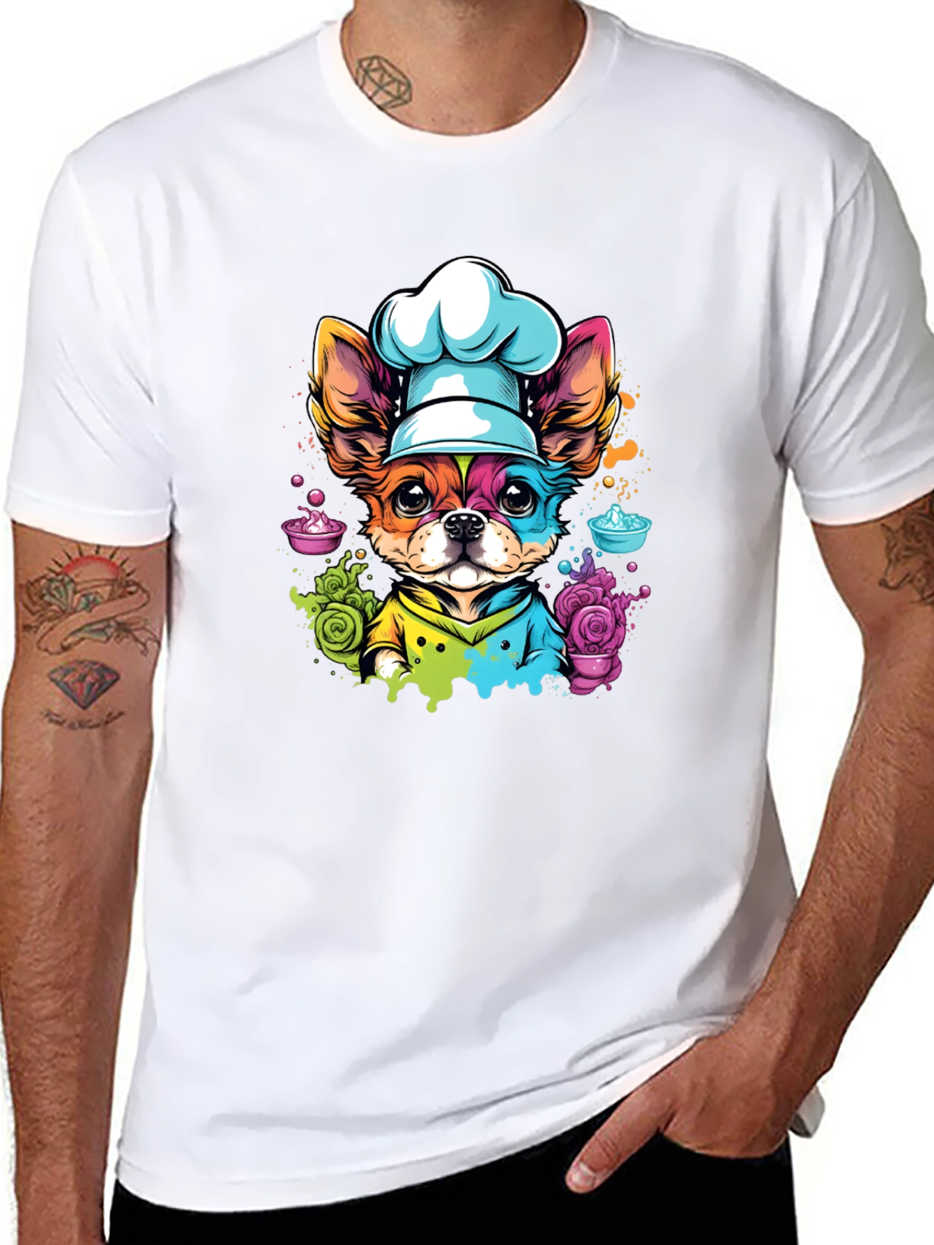 Black Chef Dog Graphic T-Shirt - Cute & Unique view 8