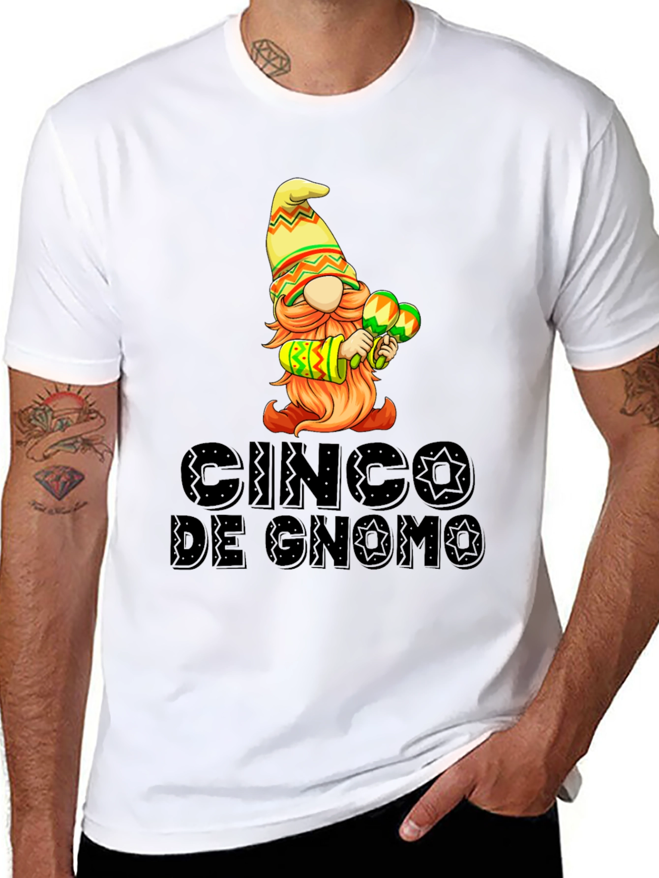 Black Cinco de Gnomo Graphic T-Shirt - Festive Fun view 8