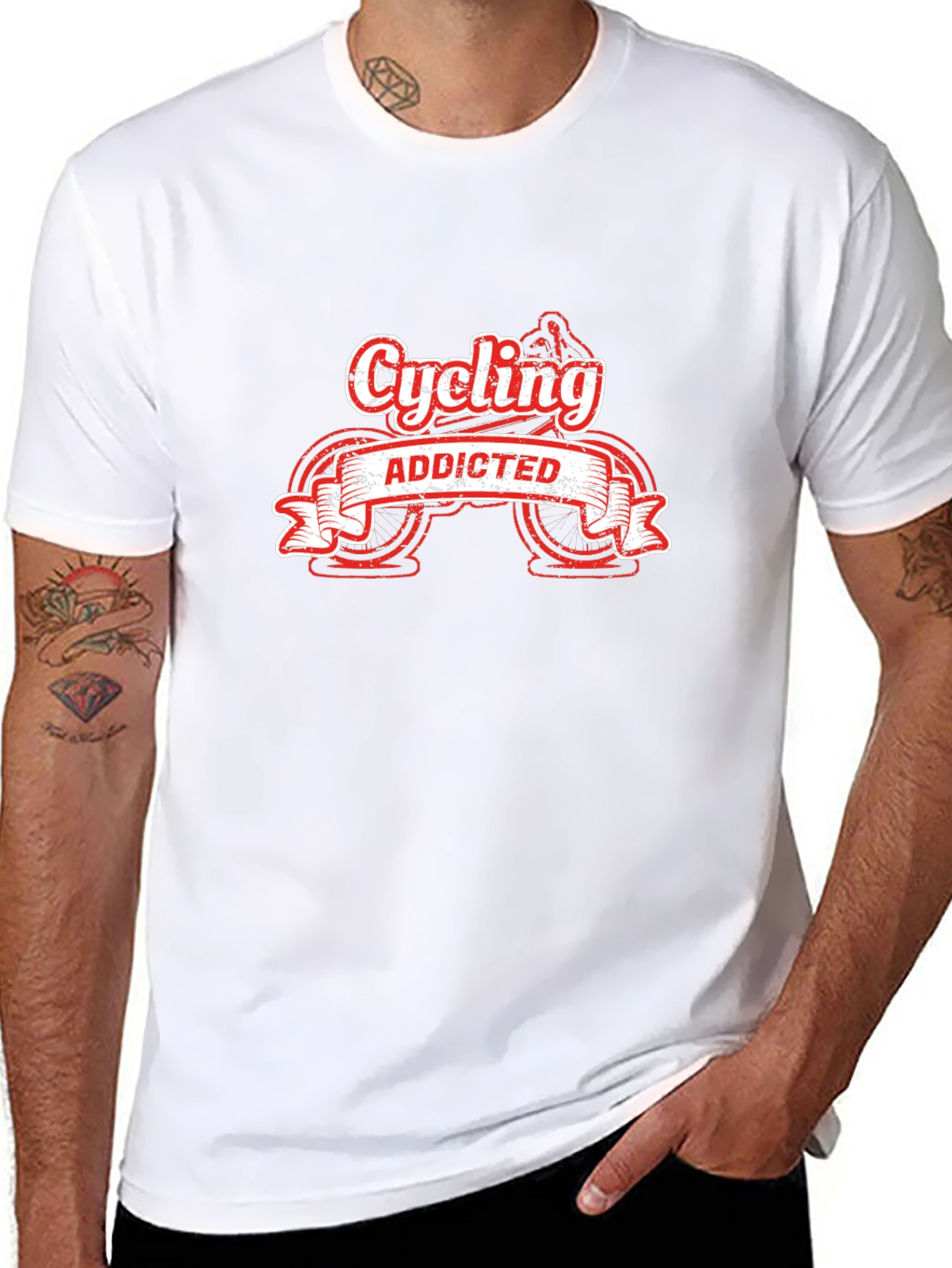 Black Cycling Addicted Graphic Tee - Ride in Style view 8