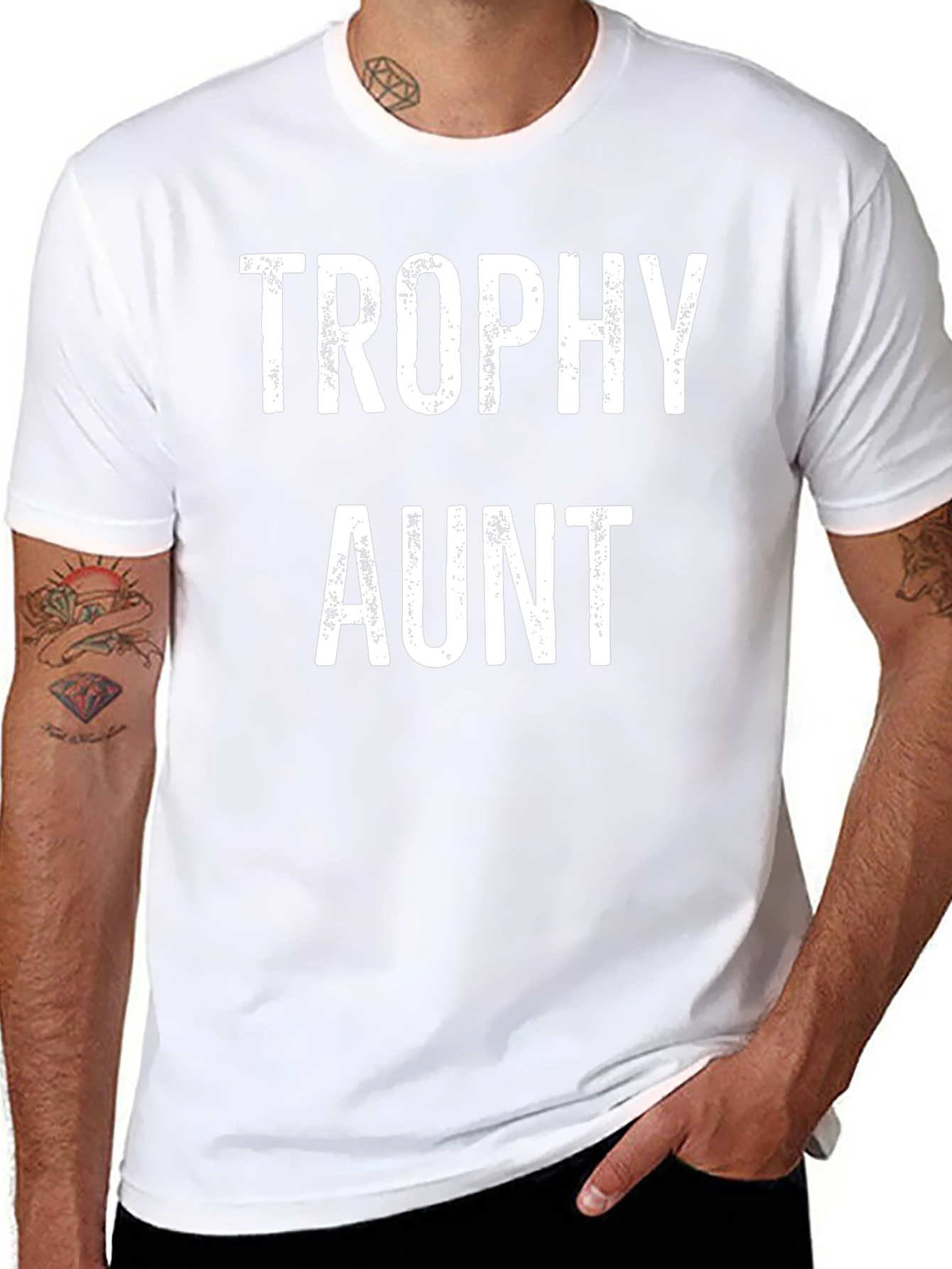 Black Trophy Aunt Graphic Tee - Novelty Gift T-Shirt view 8