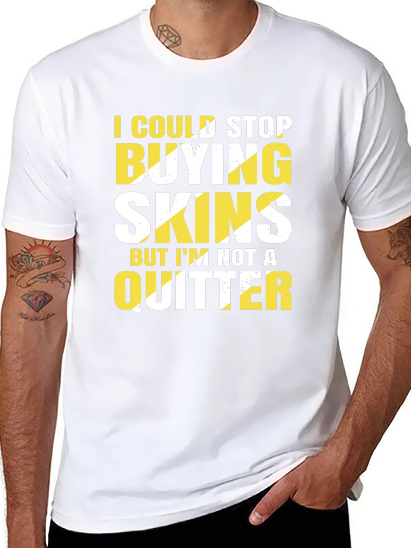 Black Funny Gamer T-Shirt - I Could Stop Buying Skins view 8