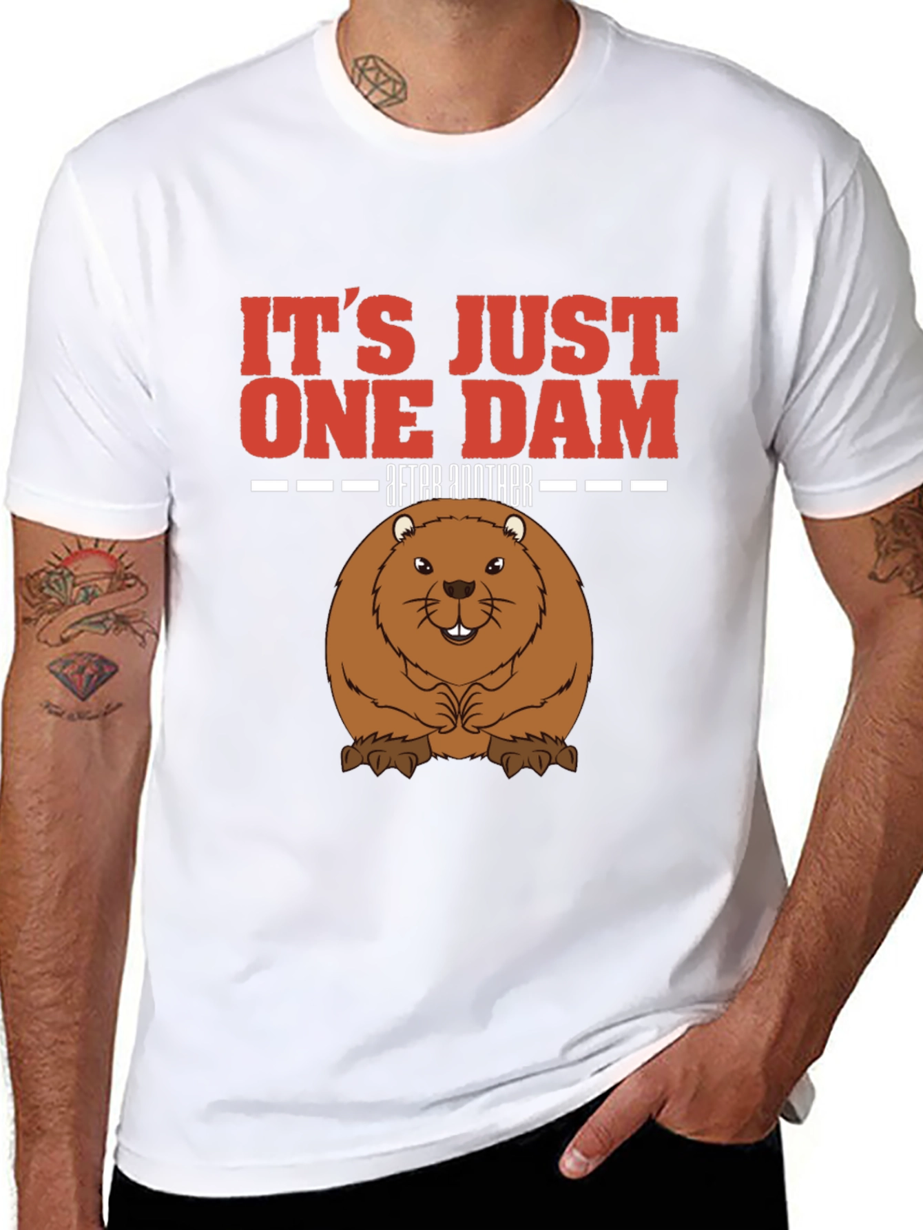 Black It's Just One Dam After Another Beaver T-Shirt view 8