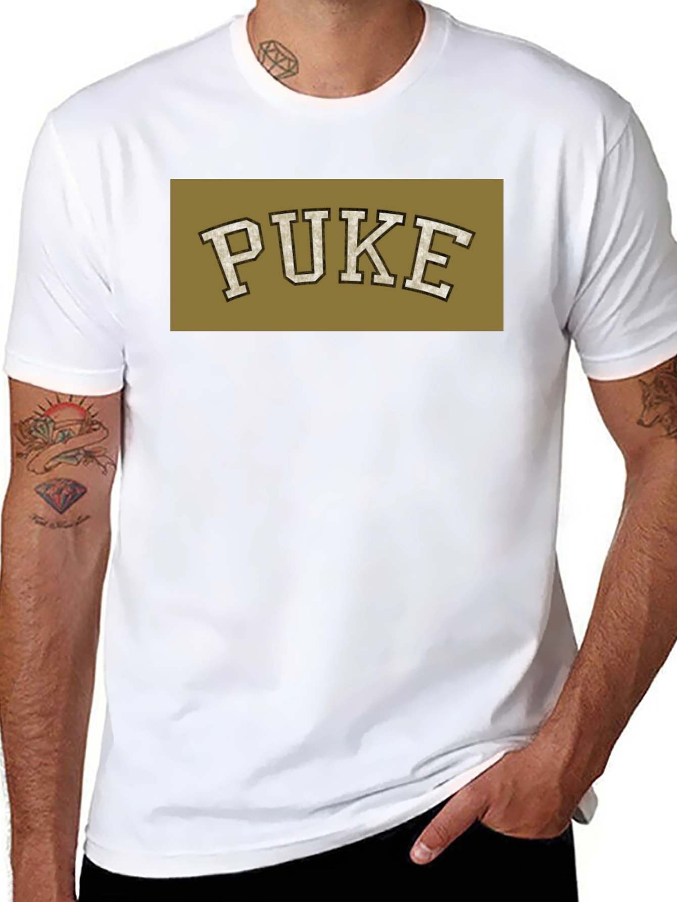 Black Puke Graphic Black T-Shirt - Novelty Humor Tee view 8