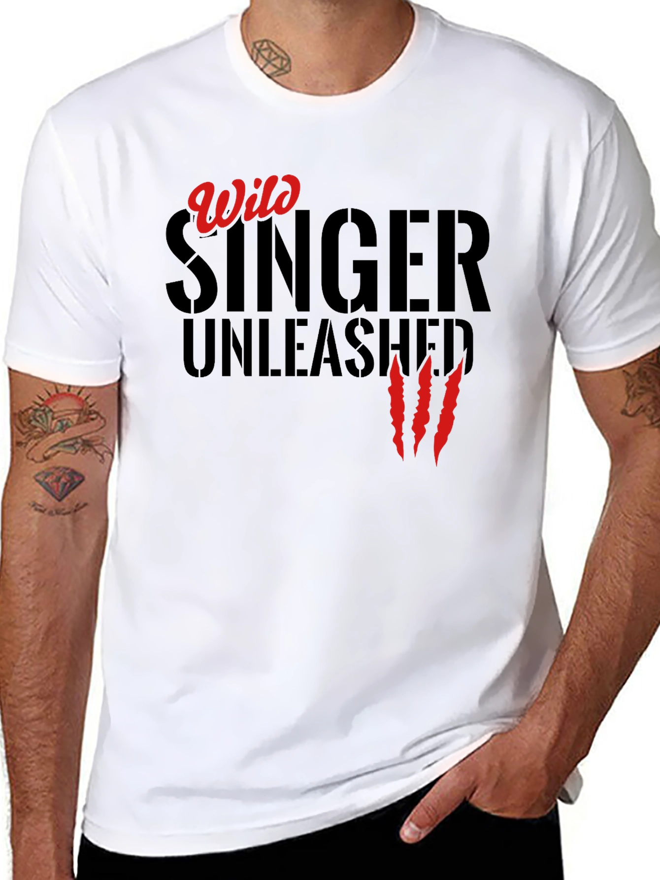 Black Wild Singer Unleashed T-Shirt - Black view 8