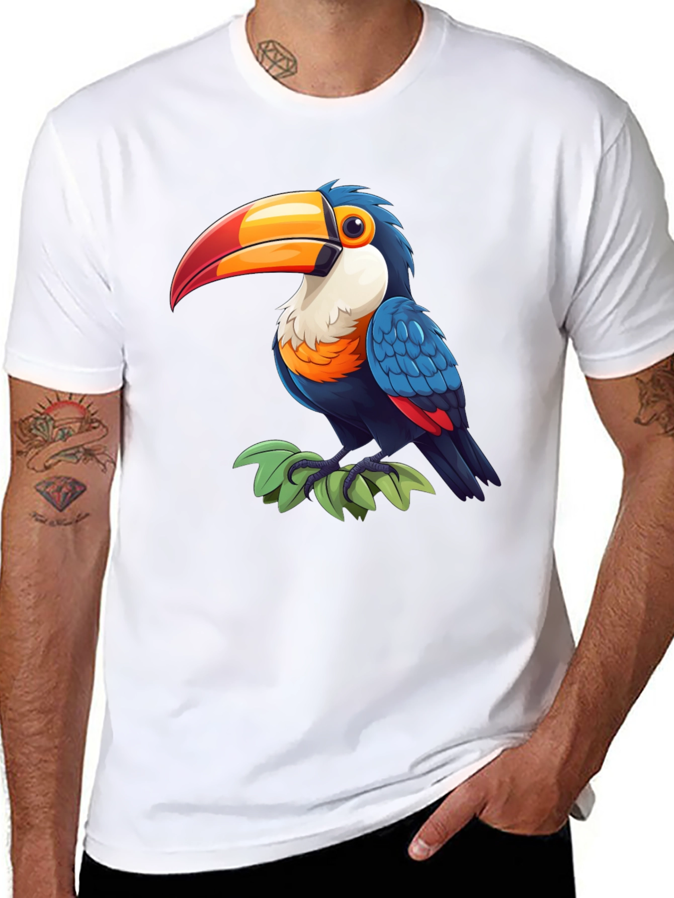 Black Toucan Graphic Tee - Tropical Bird Shirt view 8