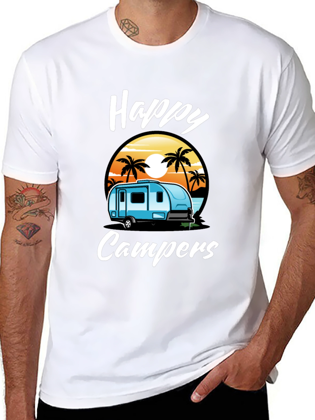 Black Happy Campers Graphic Tee view 8