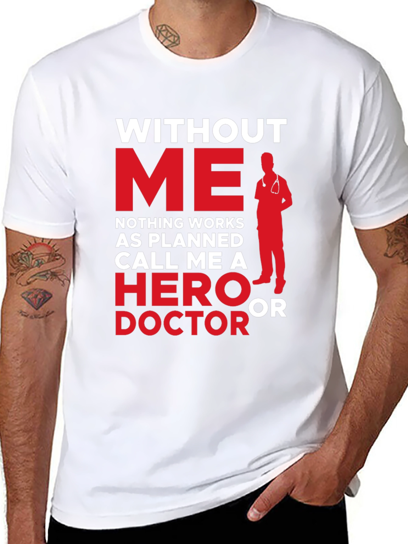 Black Hero Doctor Graphic Tee - Essential Workers Apparel view 8