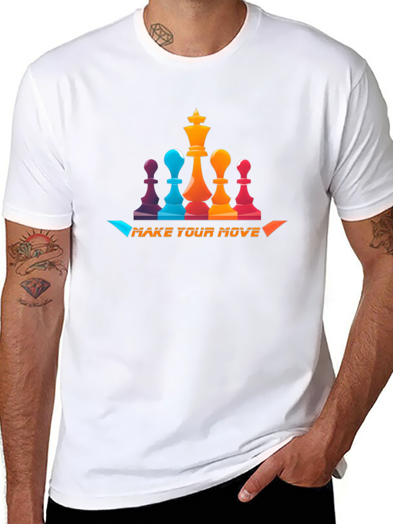 Black Make Your Move Chess Graphic T-Shirt view 8