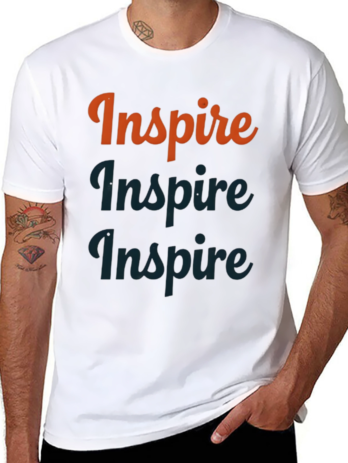Black Inspire Graphic Print T-Shirt view 8