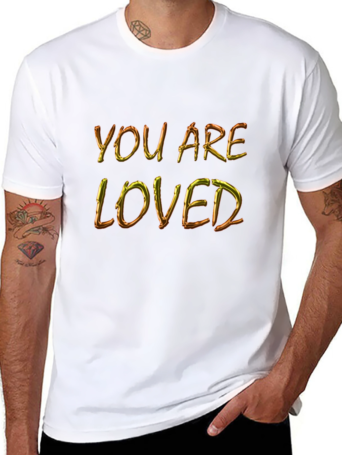 Black You Are Loved Graphic T-Shirt - Black view 8