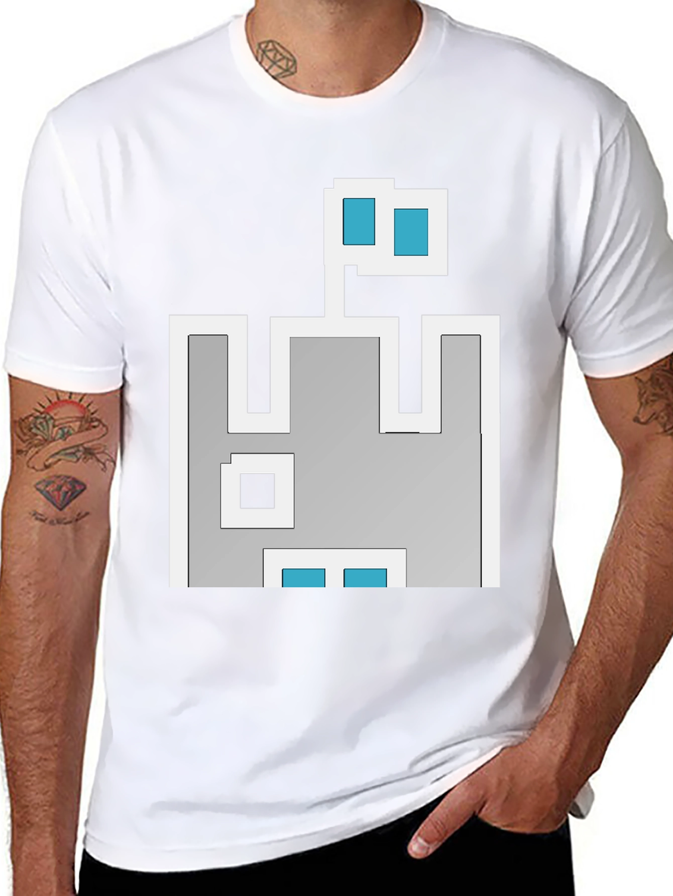 Black Retro Pixel Castle T-Shirt - Black view 8