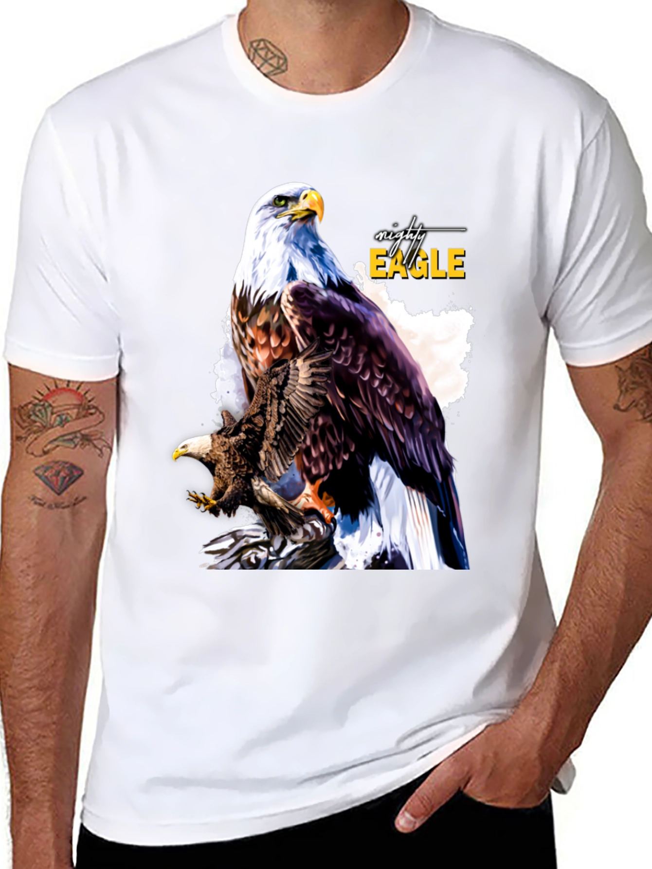 Black Mighty Eagle Graphic Tee - Men's Black T-Shirt view 8