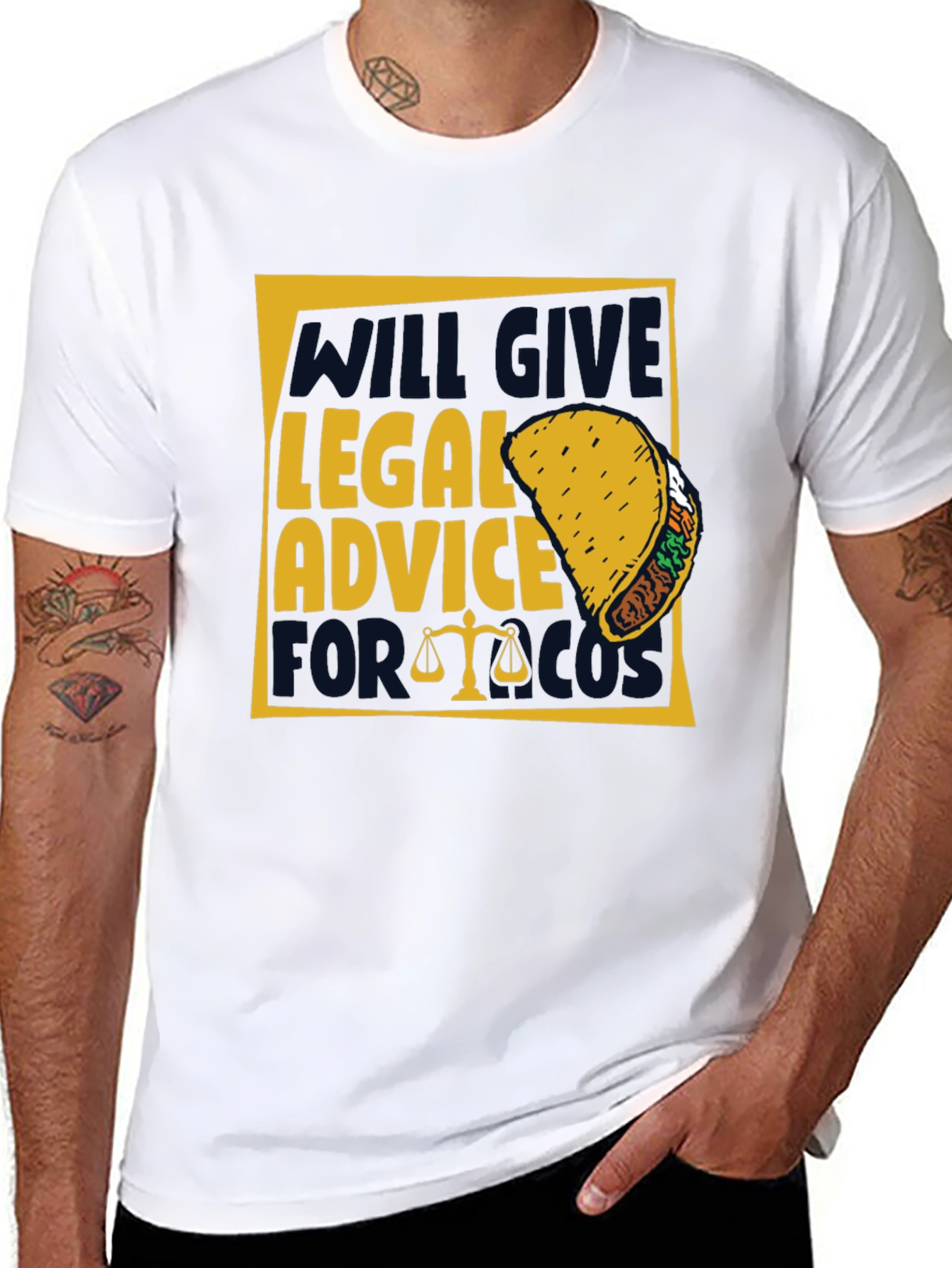 Black Legal Advice for Taco Funny T-Shirt view 8