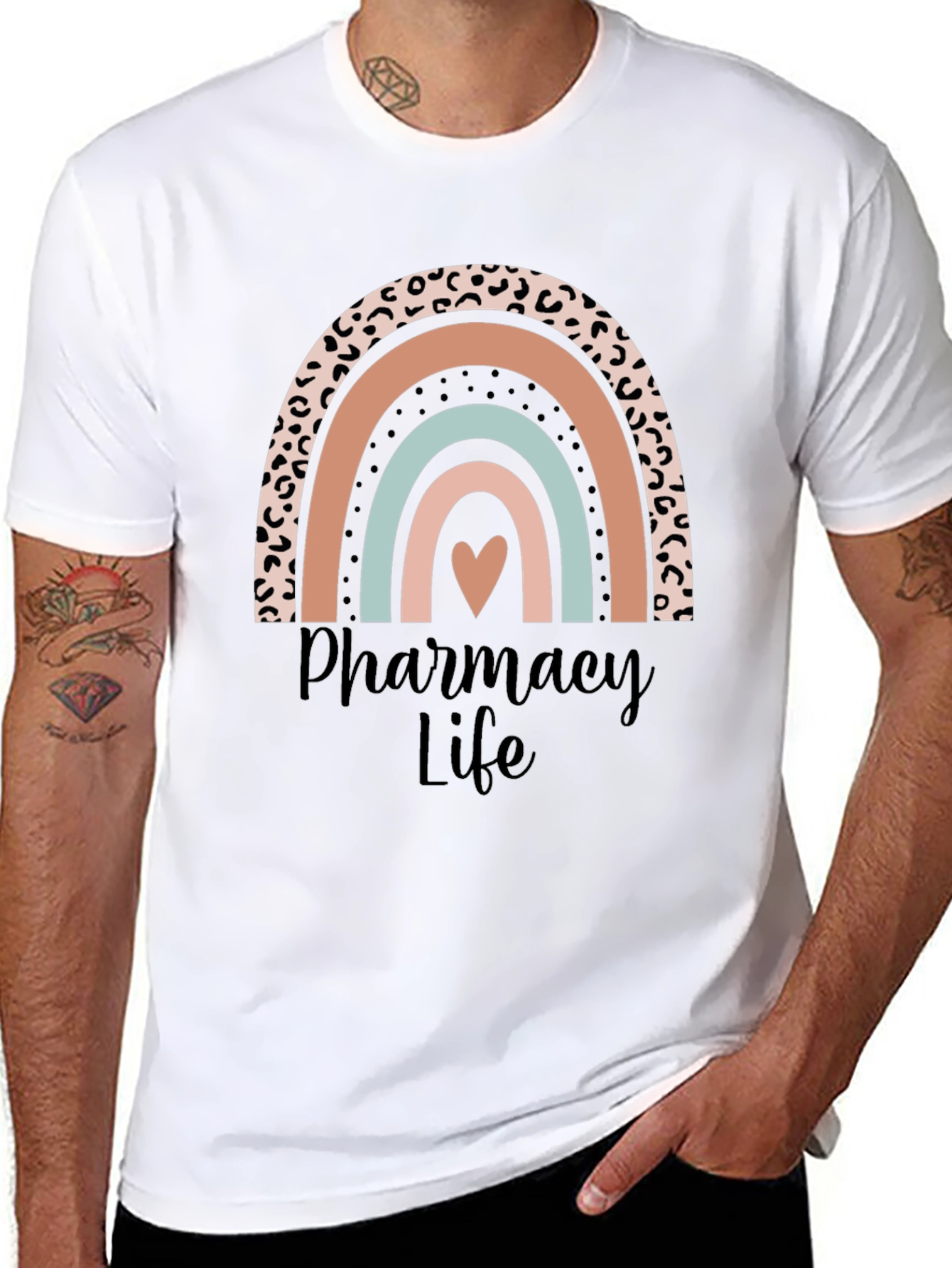 Black Pharmacy Life Rainbow Graphic Tee view 8